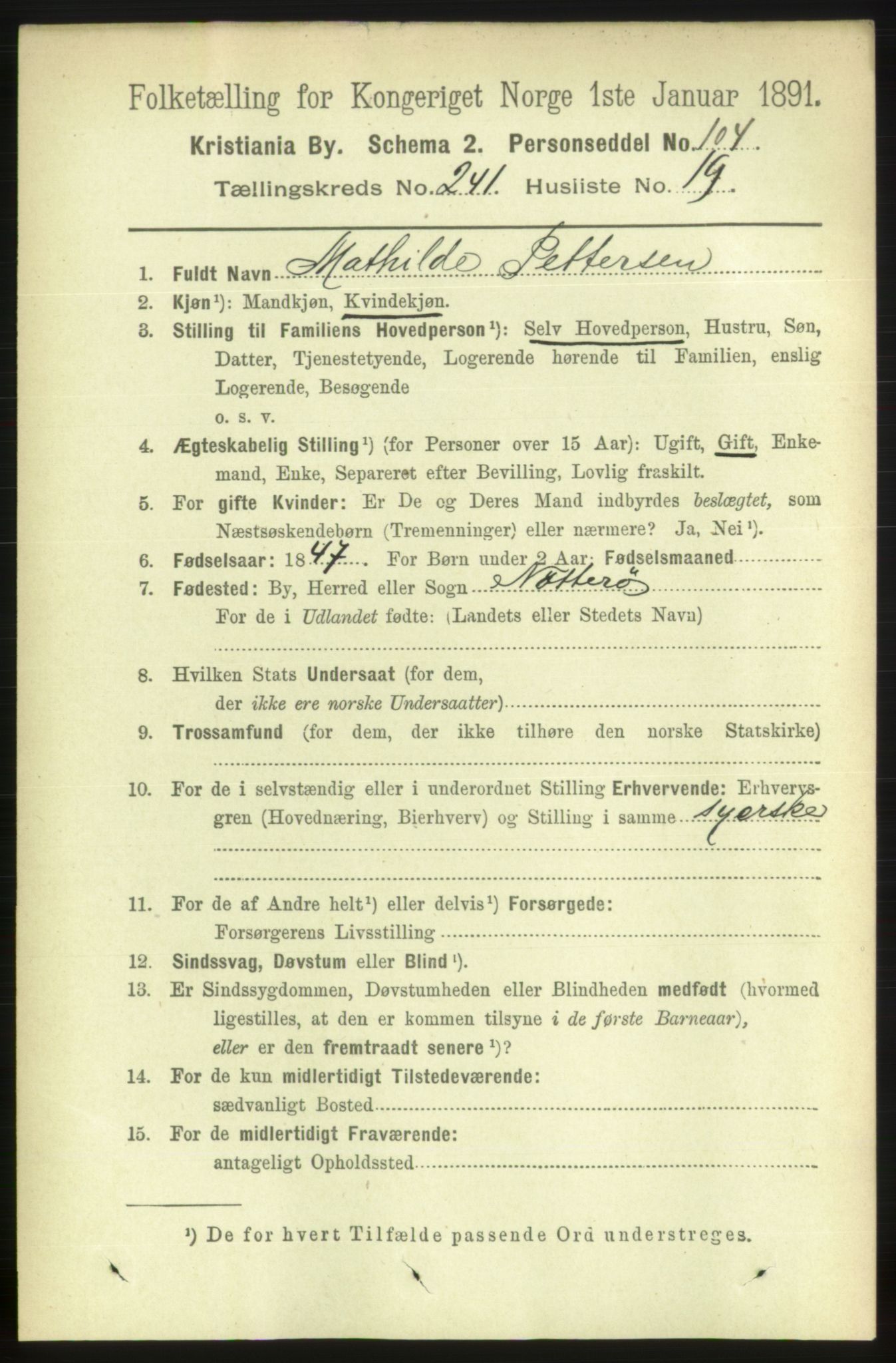 RA, 1891 census for 0301 Kristiania, 1891, p. 146845