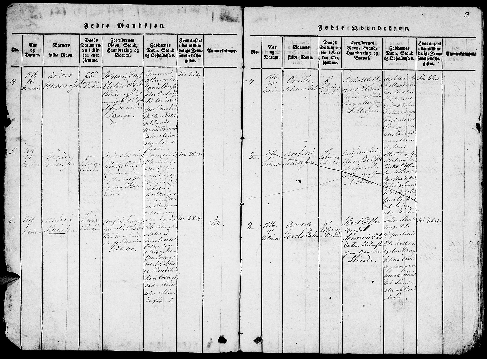 Fjelberg sokneprestembete, AV/SAB-A-75201/H/Haa: Parish register (official) no. A 4, 1816-1822, p. 3
