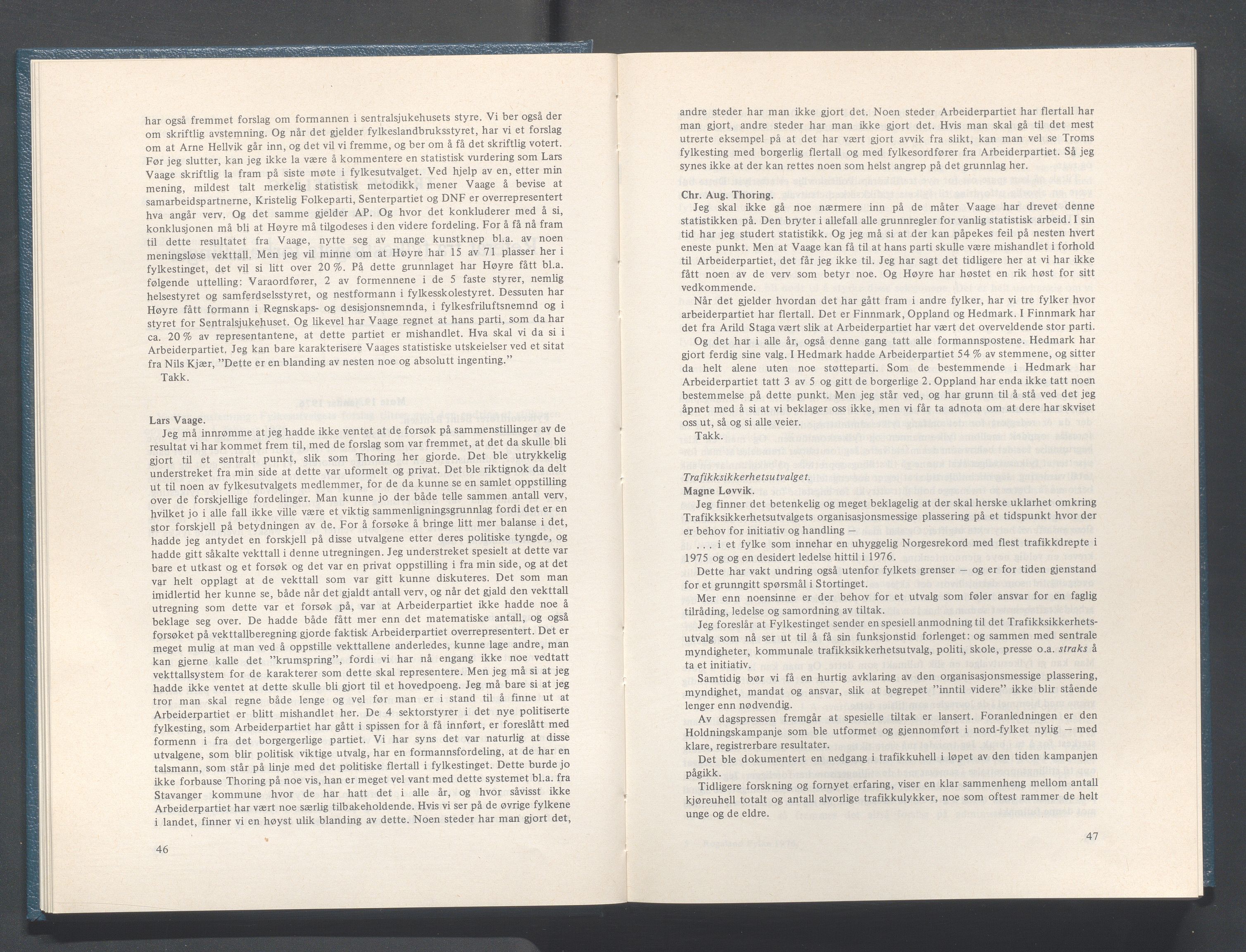 Rogaland fylkeskommune - Fylkesrådmannen , IKAR/A-900/A/Aa/Aaa/L0096: Møtebok , 1976, p. 46-47