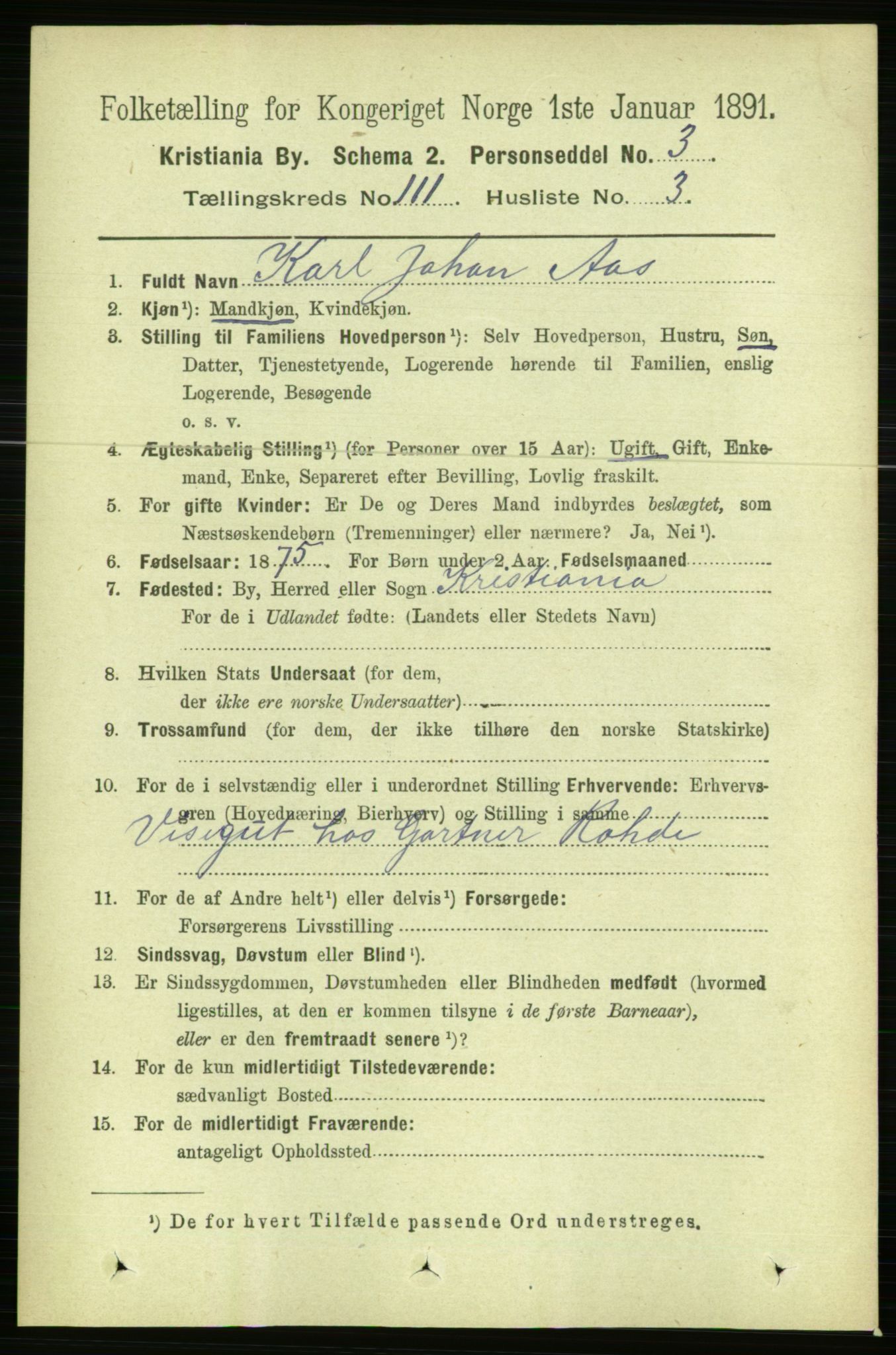 RA, 1891 census for 0301 Kristiania, 1891, p. 57956