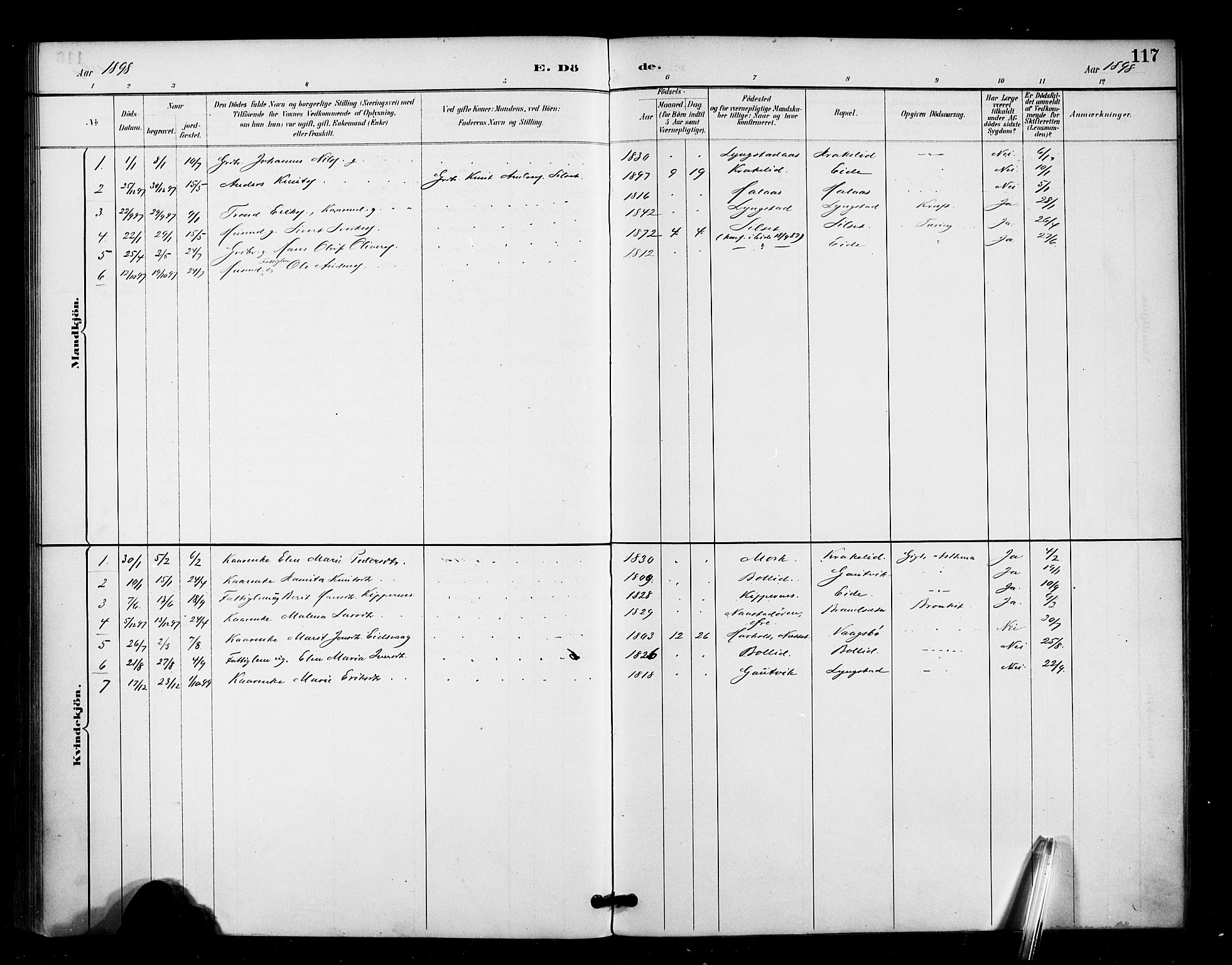 Ministerialprotokoller, klokkerbøker og fødselsregistre - Møre og Romsdal, AV/SAT-A-1454/571/L0836: Parish register (official) no. 571A01, 1884-1899, p. 117