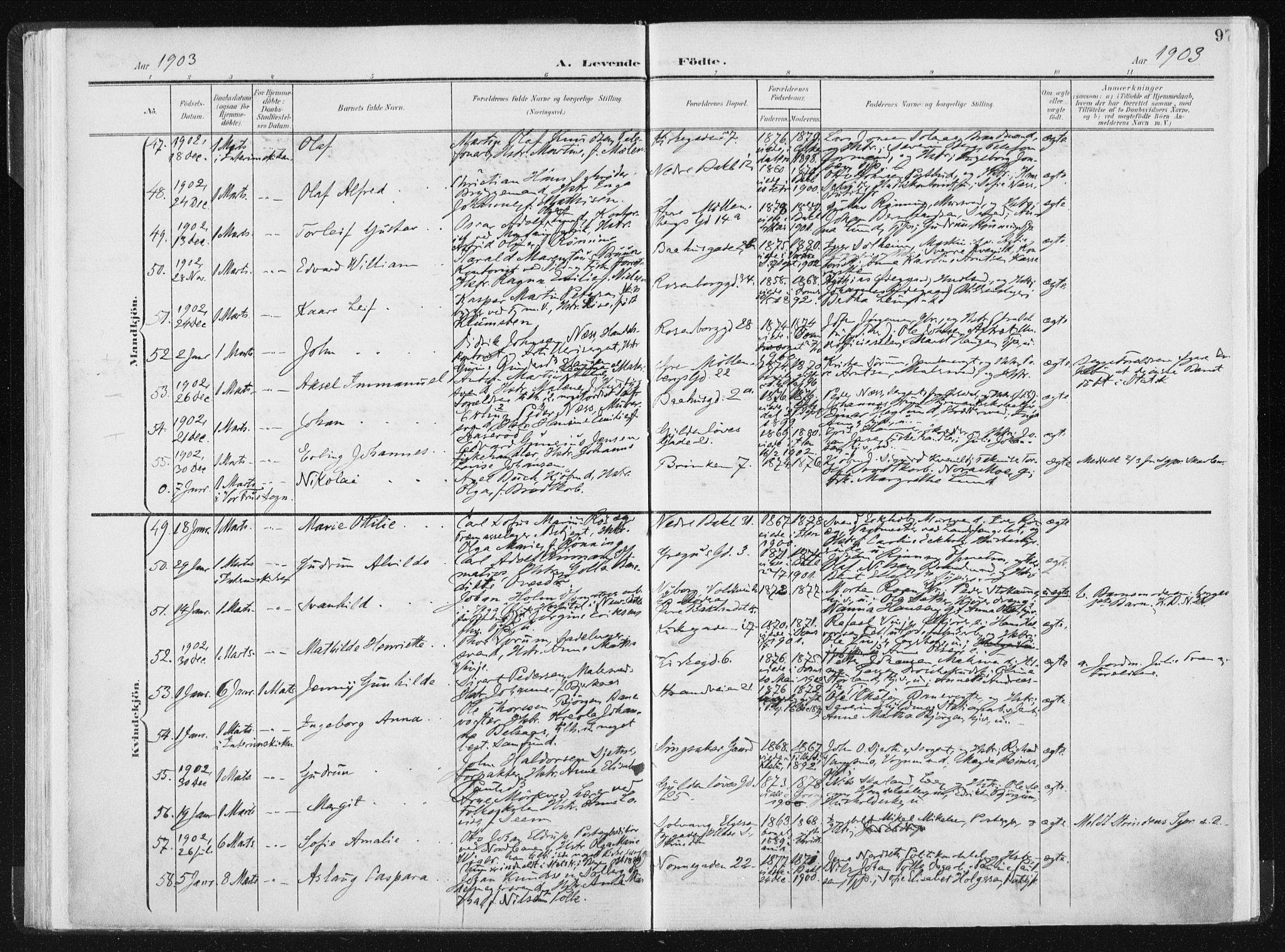 Ministerialprotokoller, klokkerbøker og fødselsregistre - Sør-Trøndelag, SAT/A-1456/604/L0199: Parish register (official) no. 604A20I, 1901-1906, p. 97