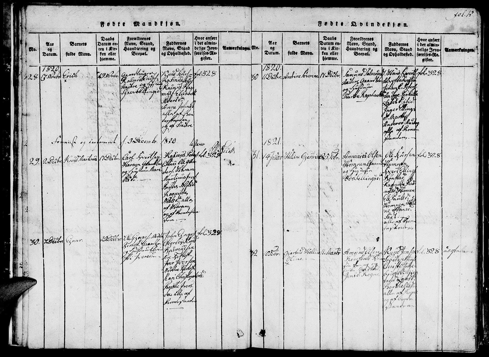 Ministerialprotokoller, klokkerbøker og fødselsregistre - Møre og Romsdal, AV/SAT-A-1454/536/L0506: Parish register (copy) no. 536C01, 1818-1859, p. 12