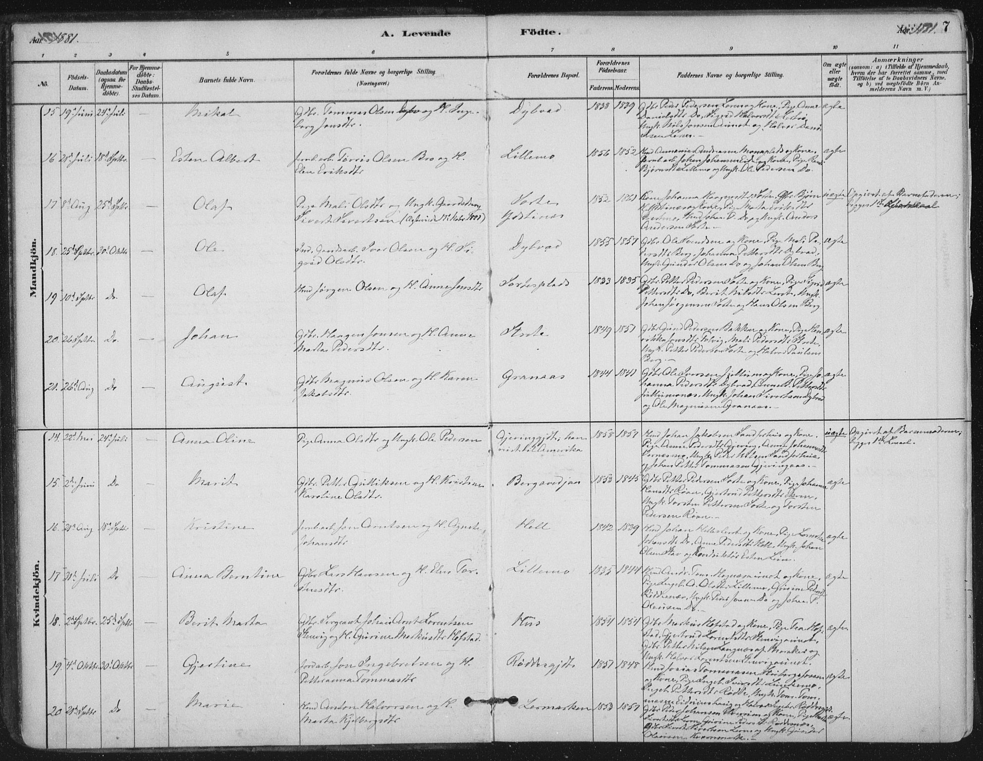 Ministerialprotokoller, klokkerbøker og fødselsregistre - Nord-Trøndelag, AV/SAT-A-1458/710/L0095: Parish register (official) no. 710A01, 1880-1914, p. 7