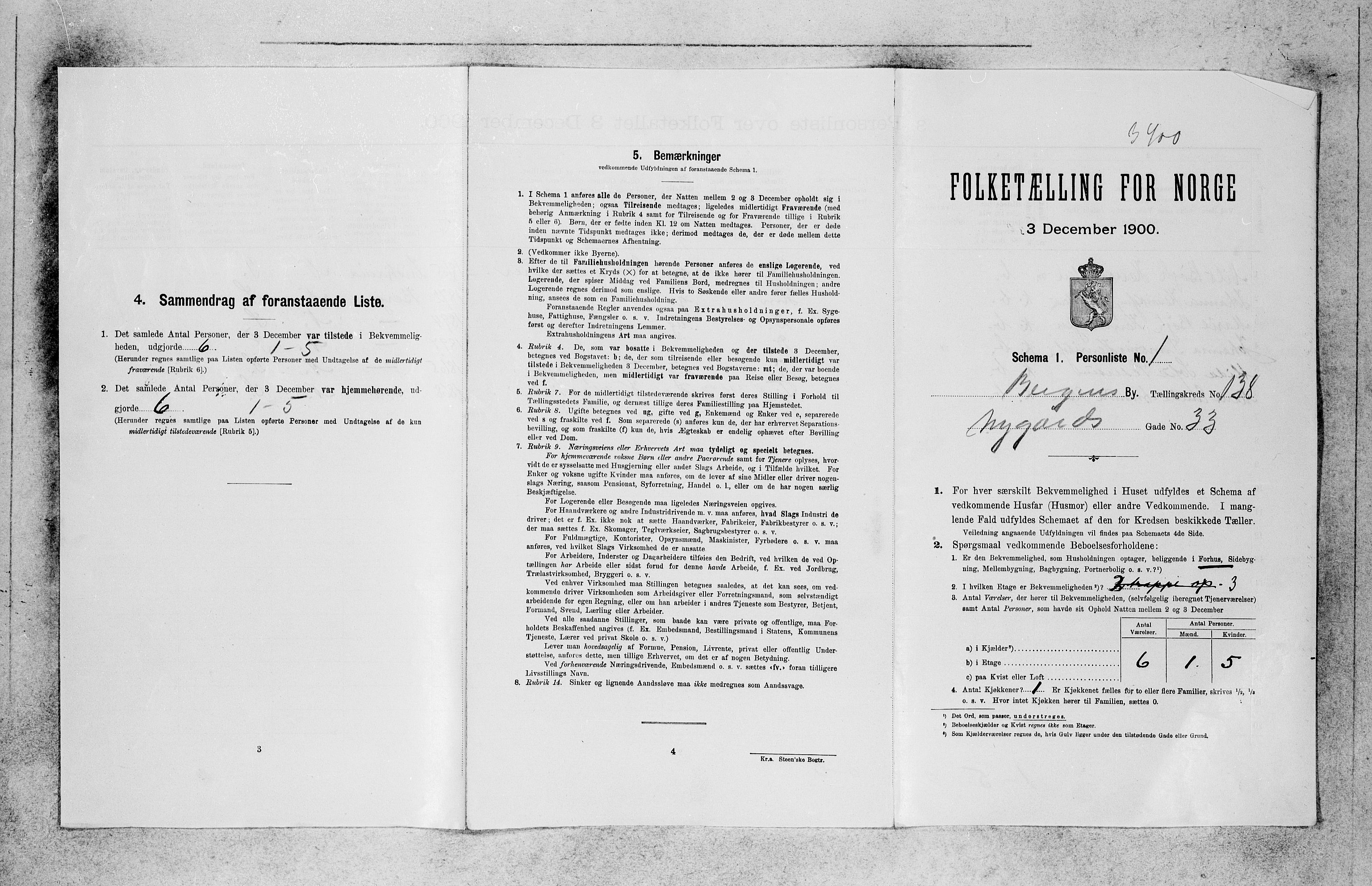 SAB, 1900 census for Bergen, 1900, p. 28255