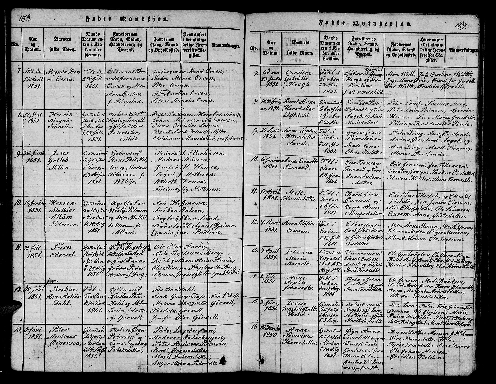 Ministerialprotokoller, klokkerbøker og fødselsregistre - Møre og Romsdal, SAT/A-1454/558/L0700: Parish register (copy) no. 558C01, 1818-1868, p. 158-159
