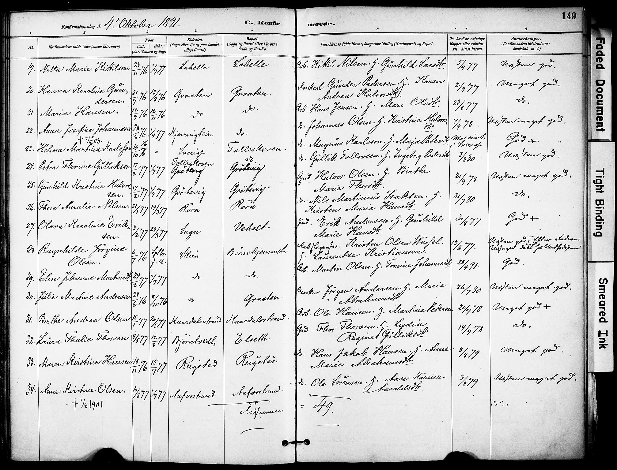 Solum kirkebøker, SAKO/A-306/F/Fa/L0010: Parish register (official) no. I 10, 1888-1898, p. 149