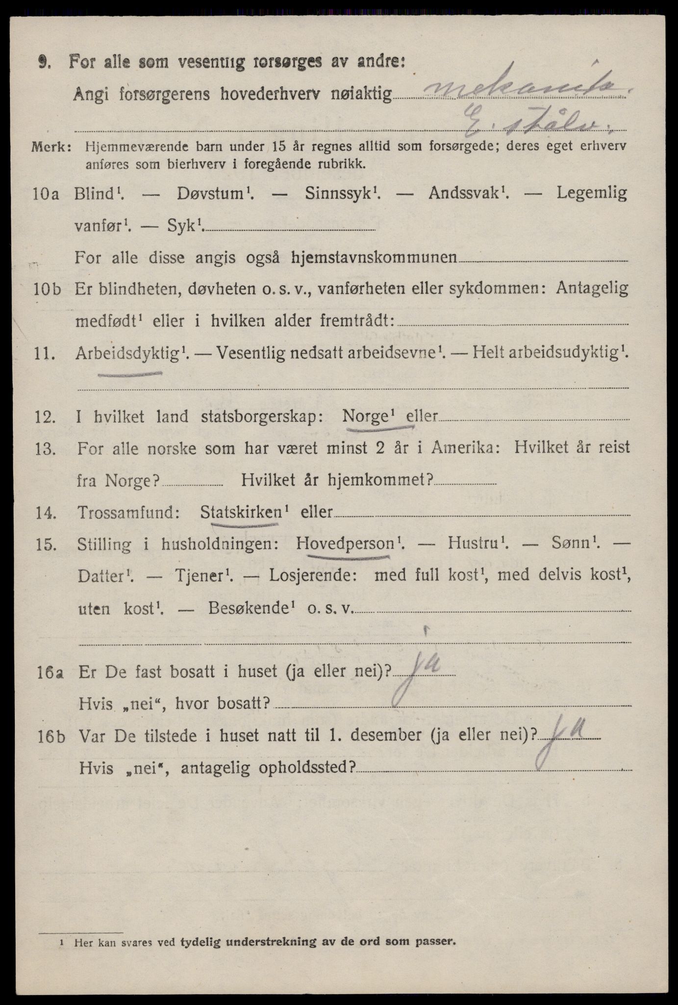 SAST, 1920 census for Strand, 1920, p. 5465