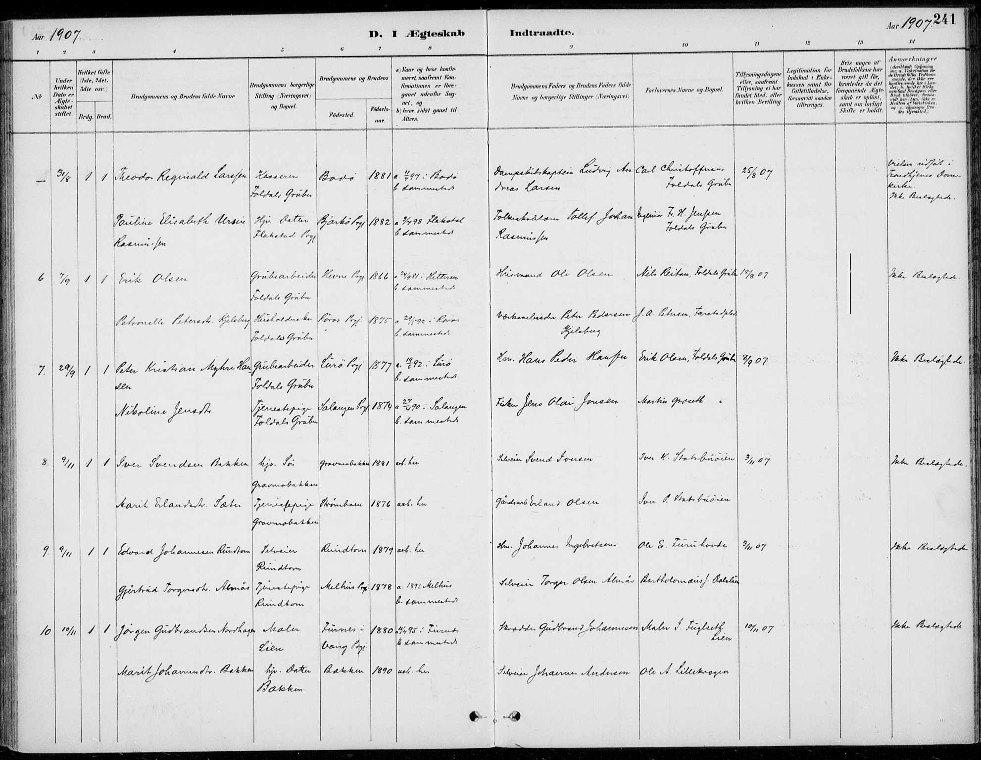 Alvdal prestekontor, SAH/PREST-060/H/Ha/Haa/L0003: Parish register (official) no. 3, 1886-1912, p. 241