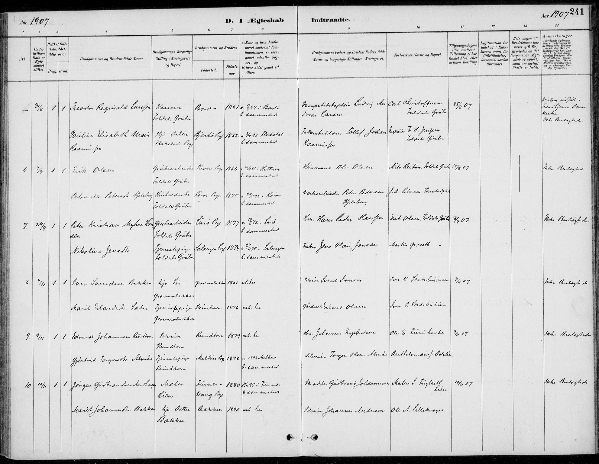 Alvdal prestekontor, AV/SAH-PREST-060/H/Ha/Haa/L0003: Parish register (official) no. 3, 1886-1912, p. 241