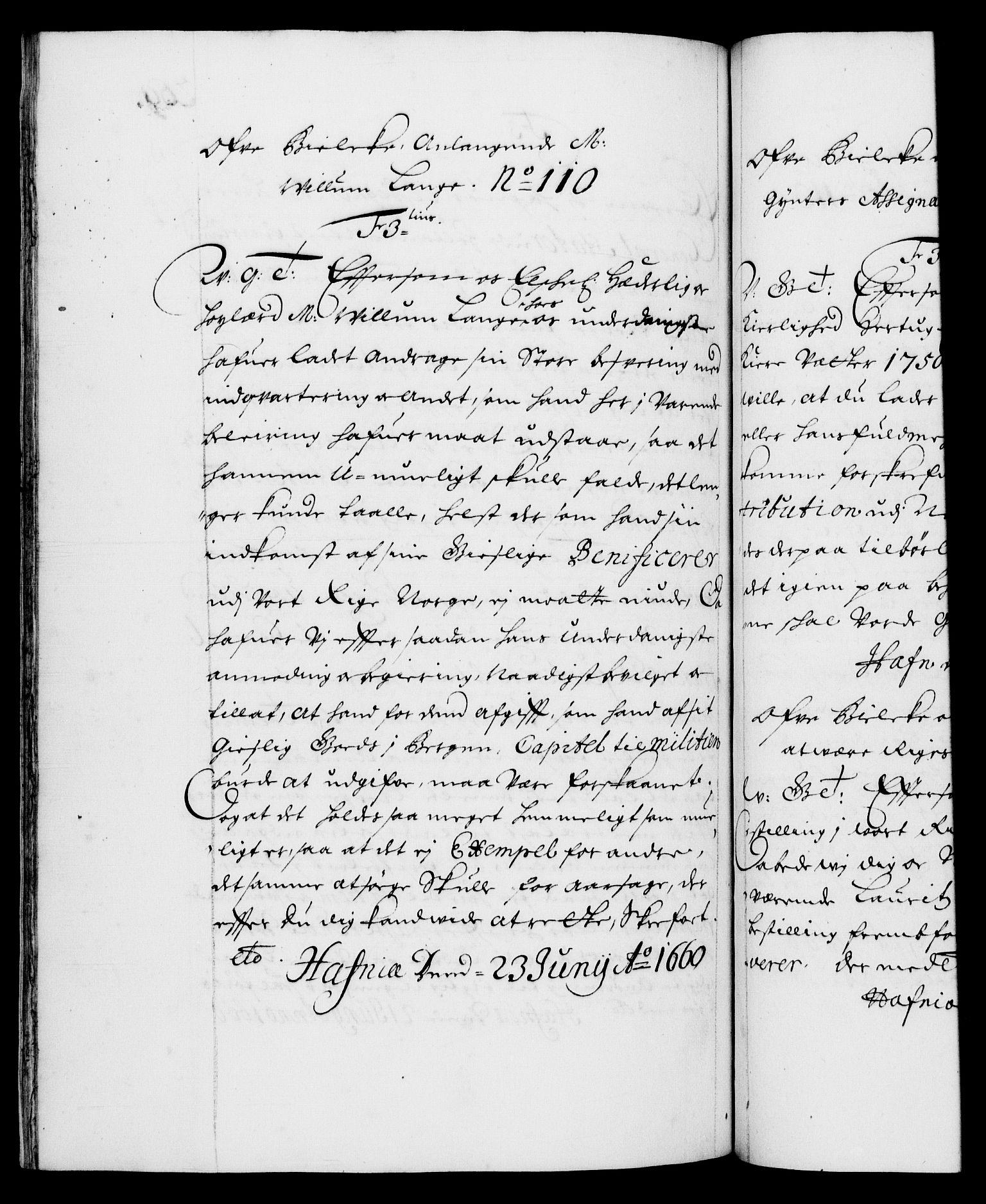 Danske Kanselli 1572-1799, AV/RA-EA-3023/F/Fc/Fca/Fcab/L0010: Norske tegnelser (mikrofilm), 1657-1660, p. 269b