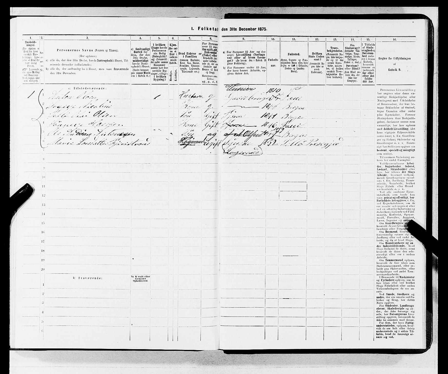 SAB, 1875 census for 1301 Bergen, 1875, p. 4298