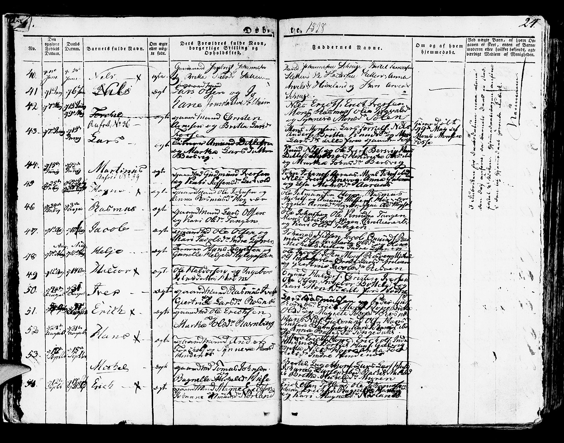 Lindås Sokneprestembete, SAB/A-76701/H/Haa: Parish register (official) no. A 8, 1823-1836, p. 24