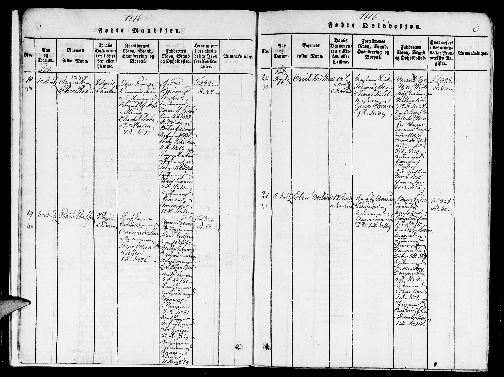 Nykirken Sokneprestembete, AV/SAB-A-77101/H/Hab/L0003: Parish register (copy) no. A 4, 1816-1821, p. 8