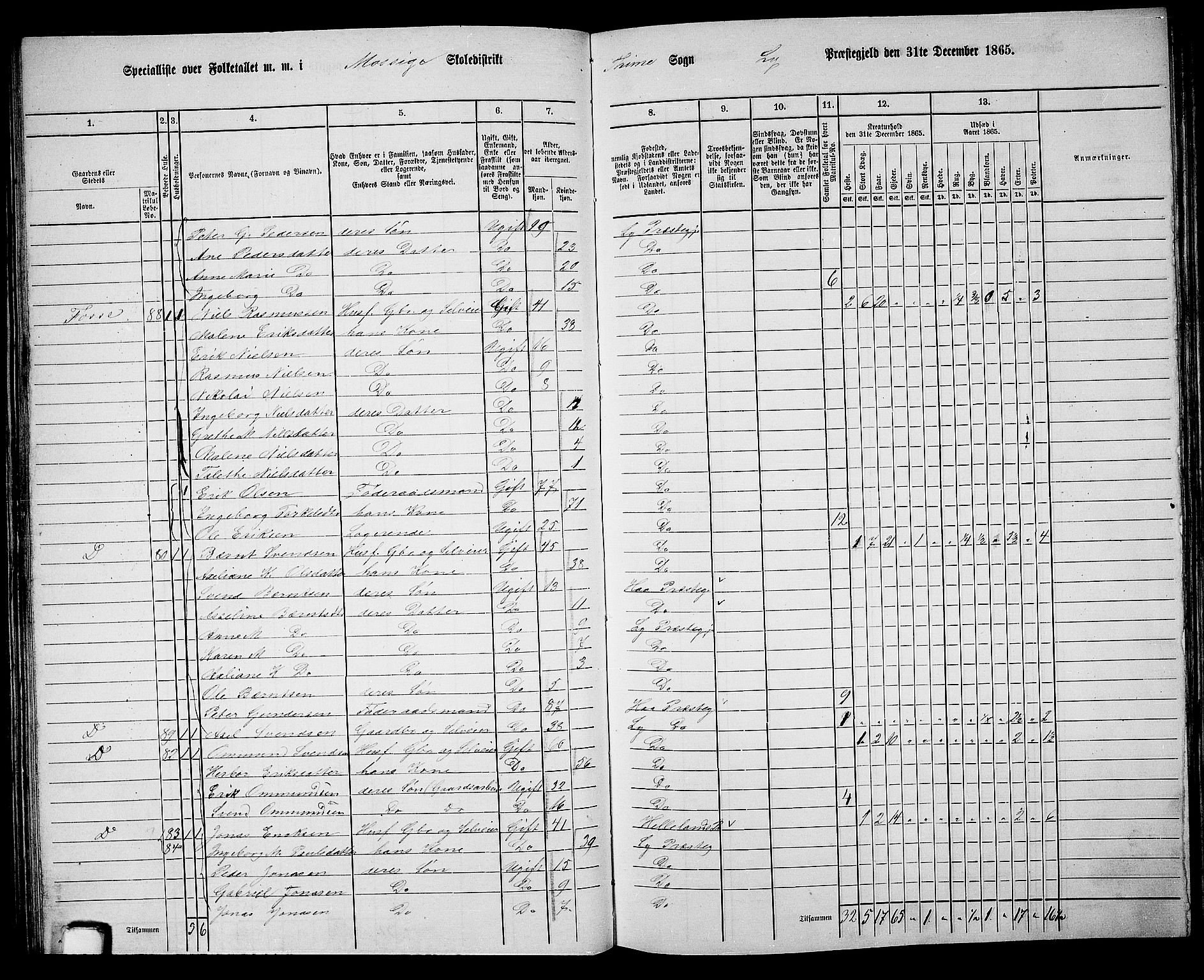 RA, 1865 census for Lye, 1865, p. 84