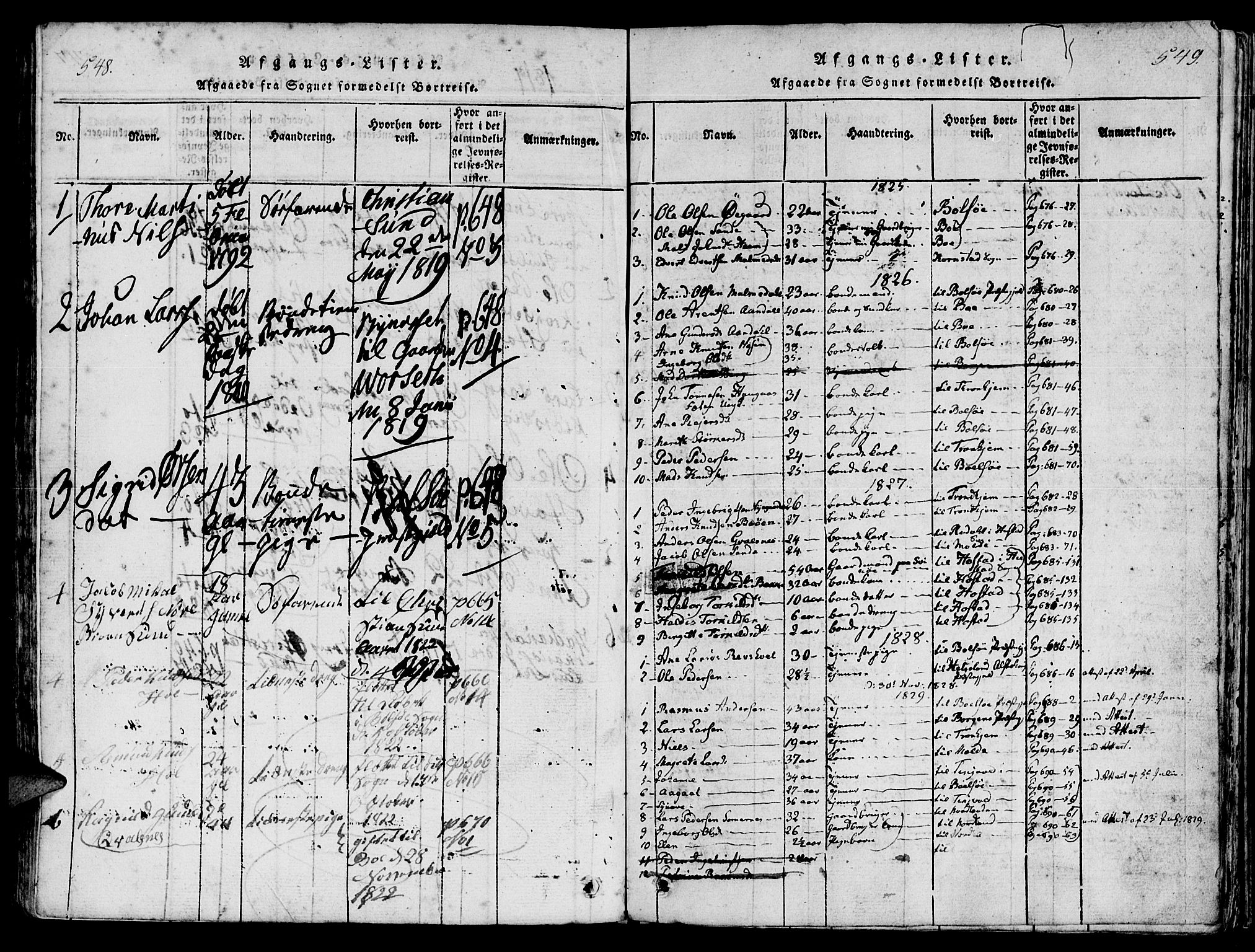 Ministerialprotokoller, klokkerbøker og fødselsregistre - Møre og Romsdal, SAT/A-1454/565/L0747: Parish register (official) no. 565A01, 1817-1844, p. 548-549