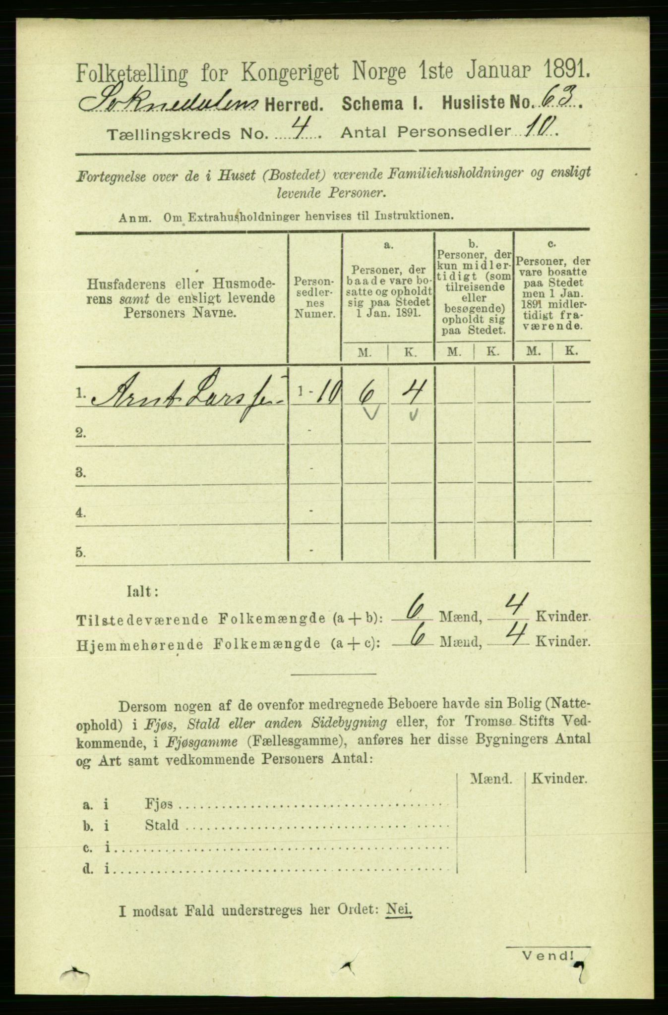 RA, 1891 census for 1649 Soknedal, 1891, p. 1588