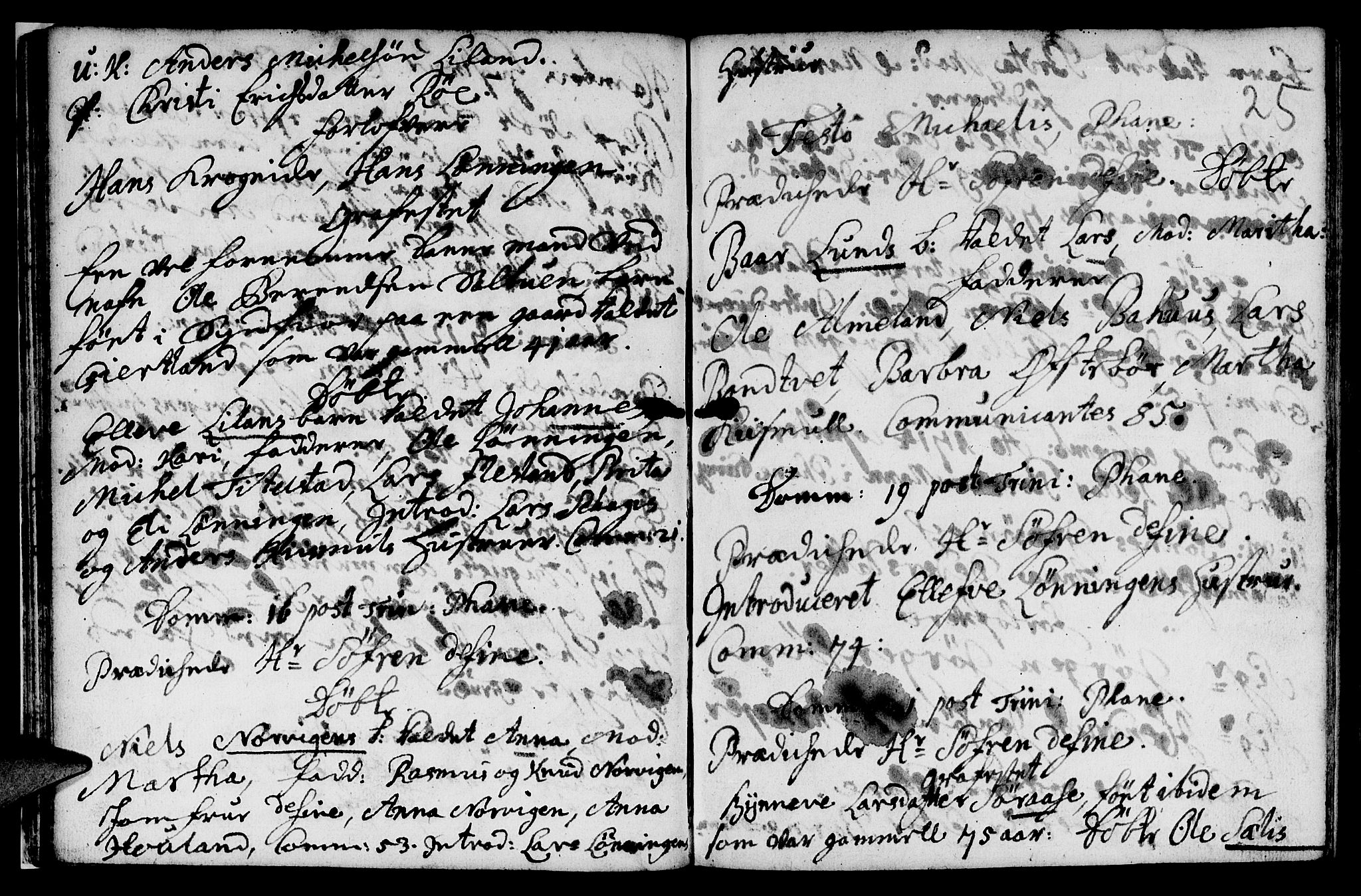 Fana Sokneprestembete, AV/SAB-A-75101/H/Haa/Haaa/L0001: Parish register (official) no. A 1, 1712-1719, p. 25