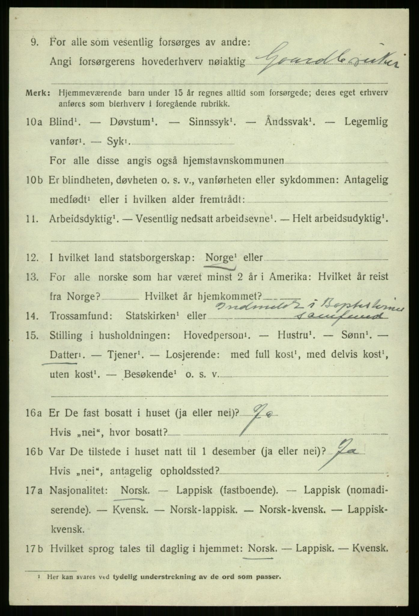 SATØ, 1920 census for Kvæfjord, 1920, p. 3474