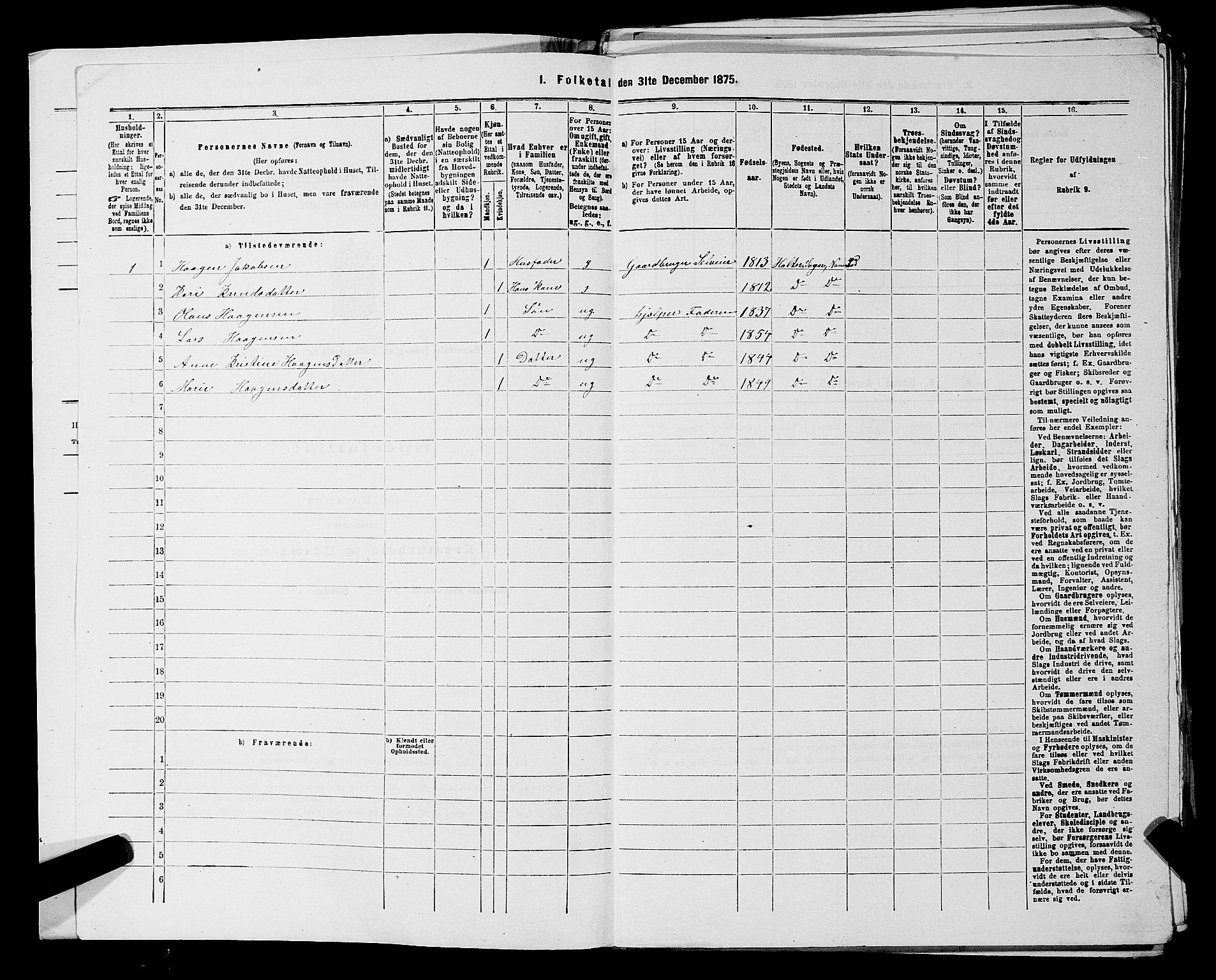 RA, 1875 census for 0238P Nannestad, 1875, p. 874