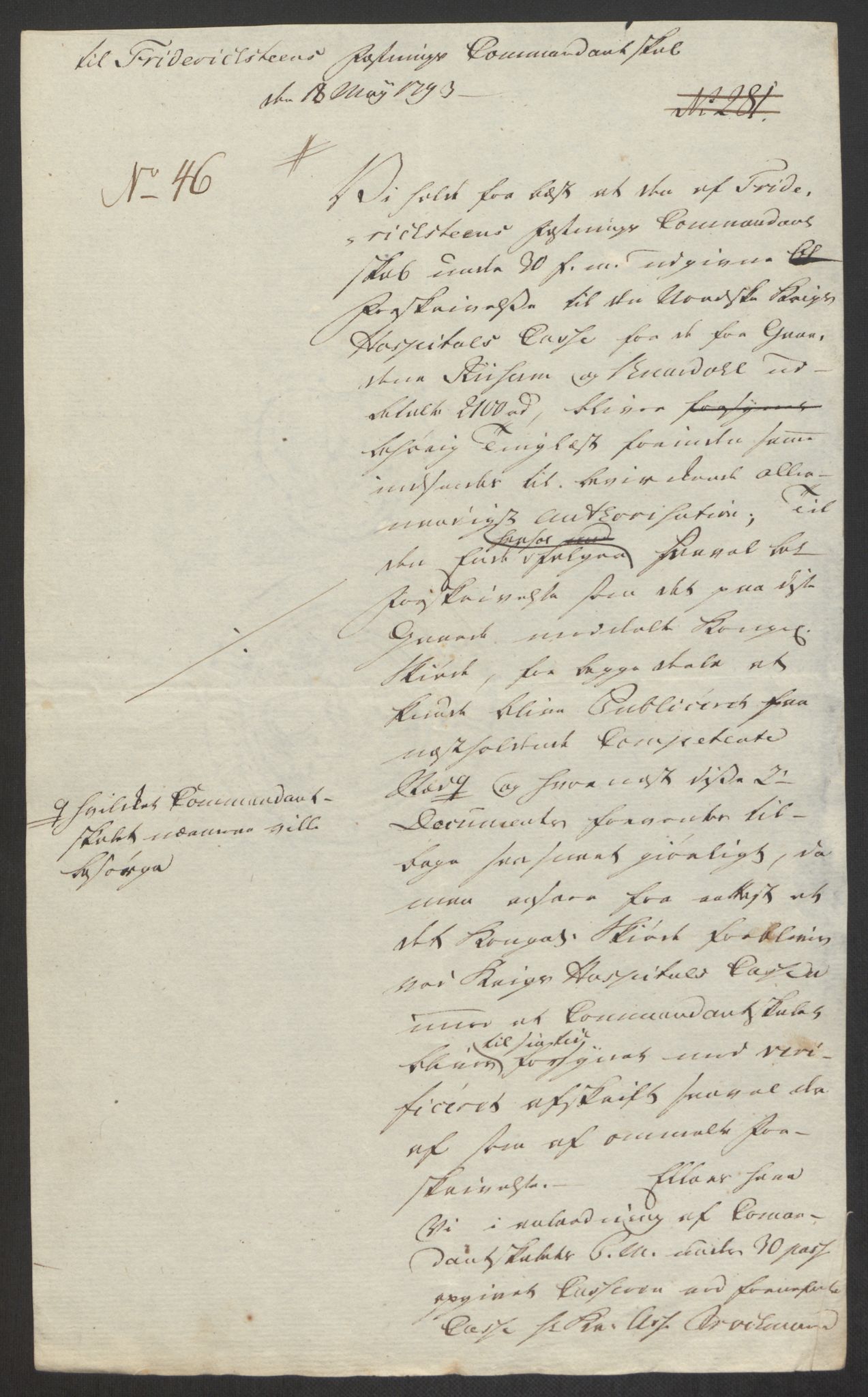 Forsvaret, Den norske kvesthuskasse/krigshospitalkasse, AV/RA-RAFA-1887/F/Fa/L0008: Konsepter, 1790-1793, p. 1090