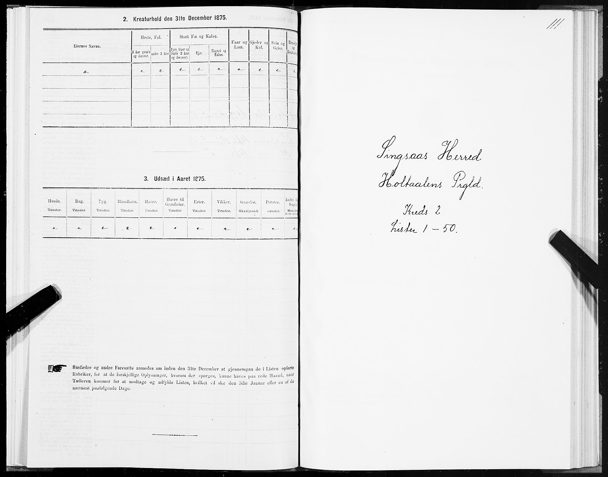 SAT, 1875 census for 1645P Haltdalen, 1875, p. 2111