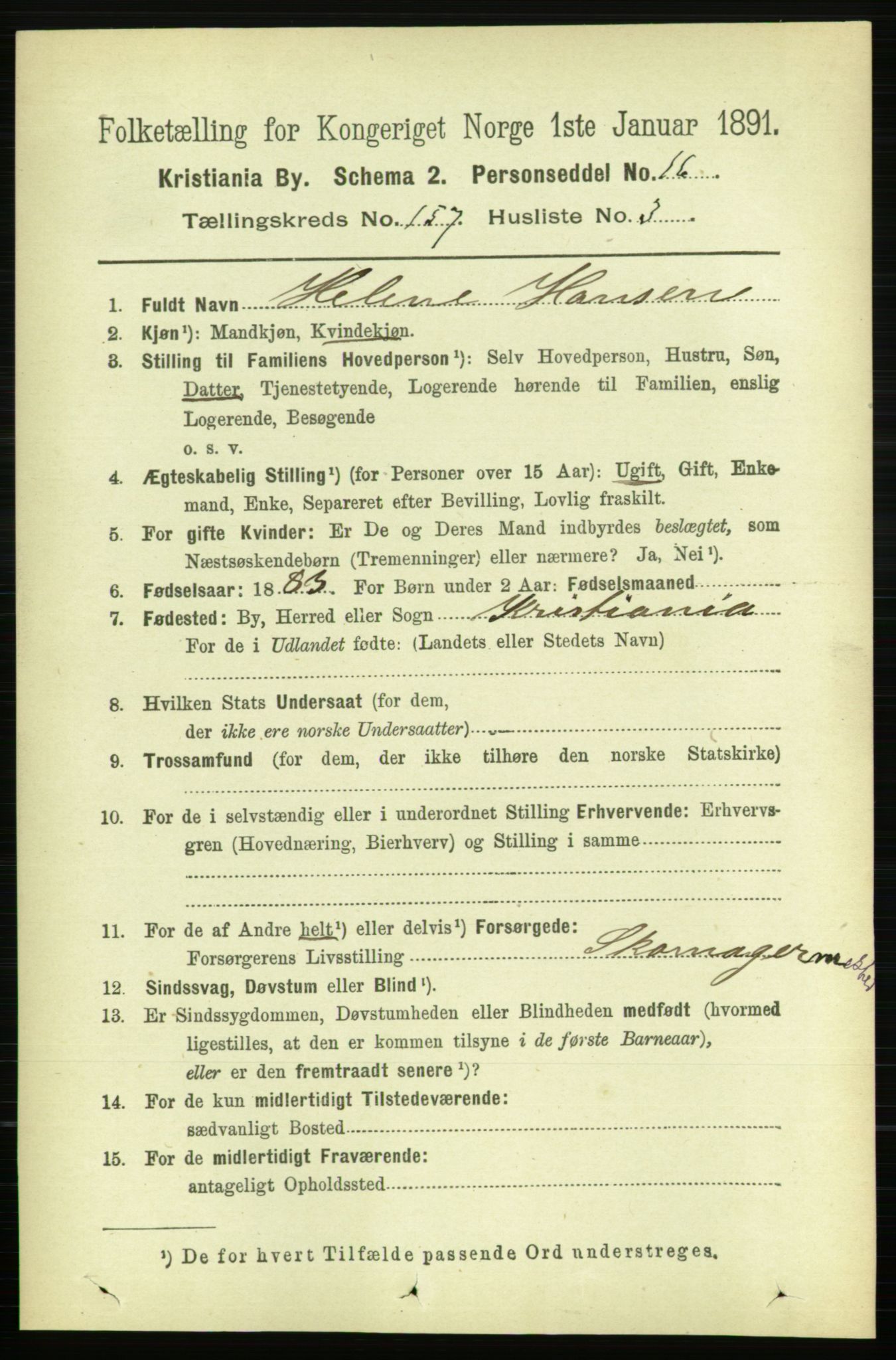 RA, 1891 census for 0301 Kristiania, 1891, p. 89285