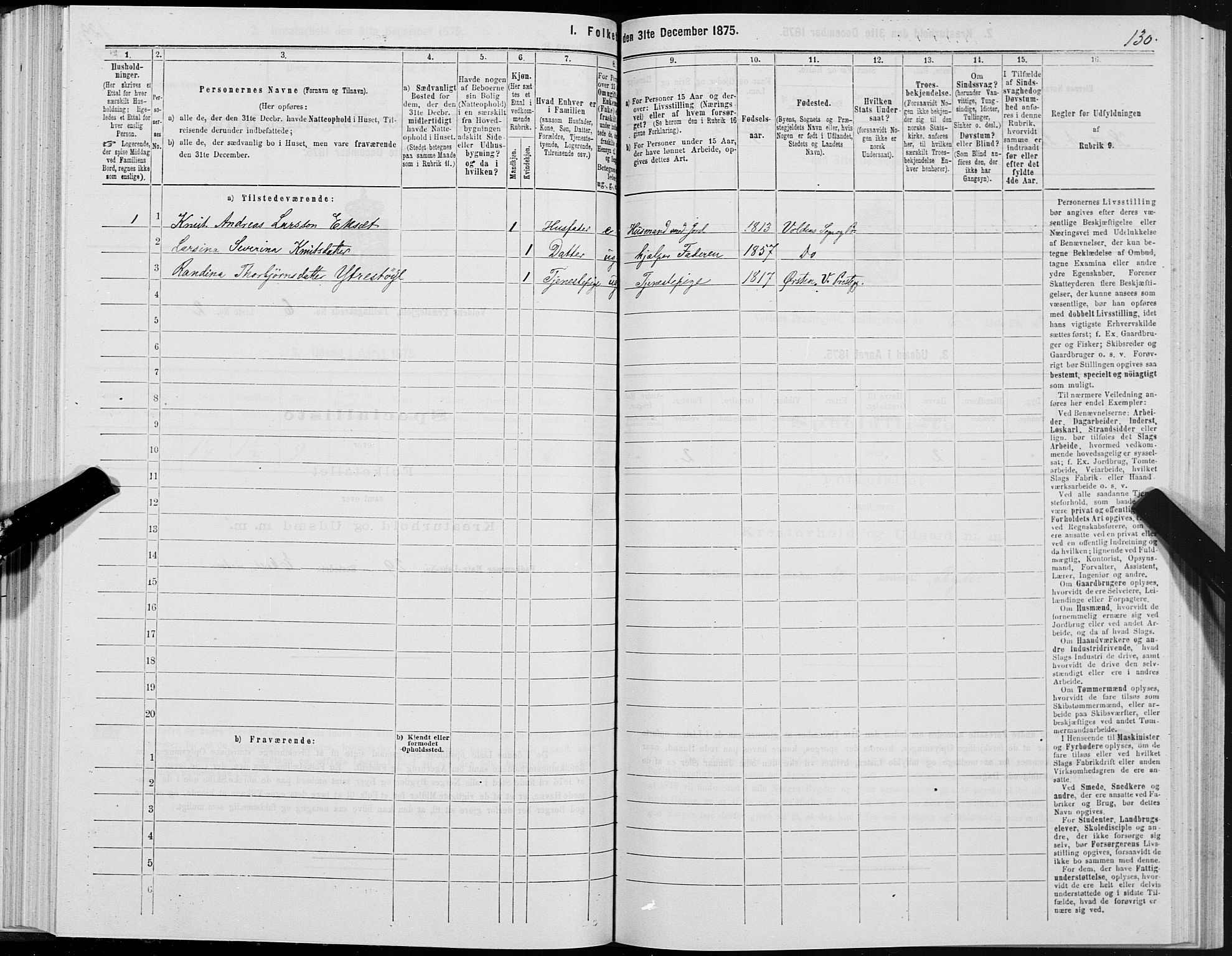 SAT, 1875 census for 1519P Volda, 1875, p. 4130