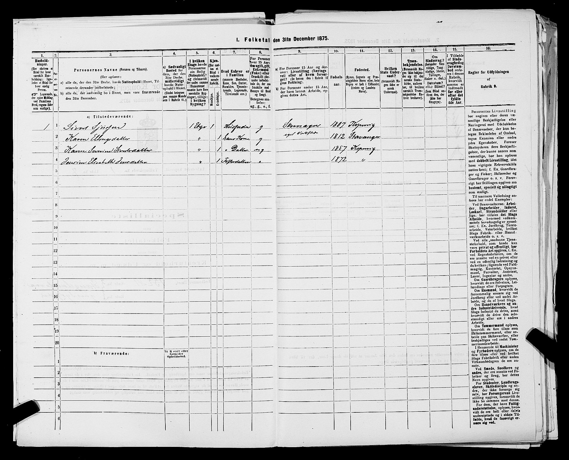 SAST, 1875 census for 1105B Avaldsnes/Kopervik, 1875, p. 18