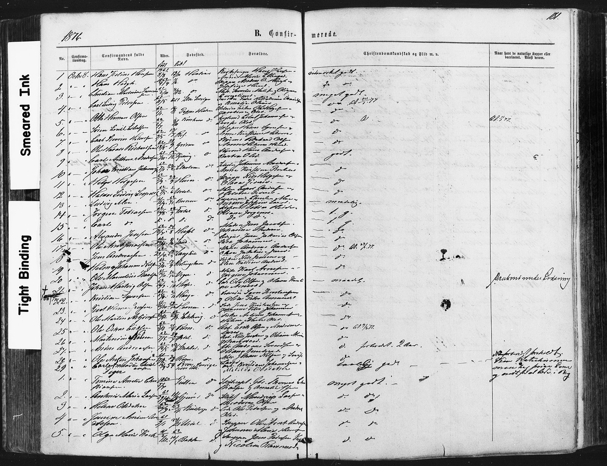 Hvaler prestekontor Kirkebøker, SAO/A-2001/F/Fa/L0007: Parish register (official) no. I 7, 1864-1878, p. 181