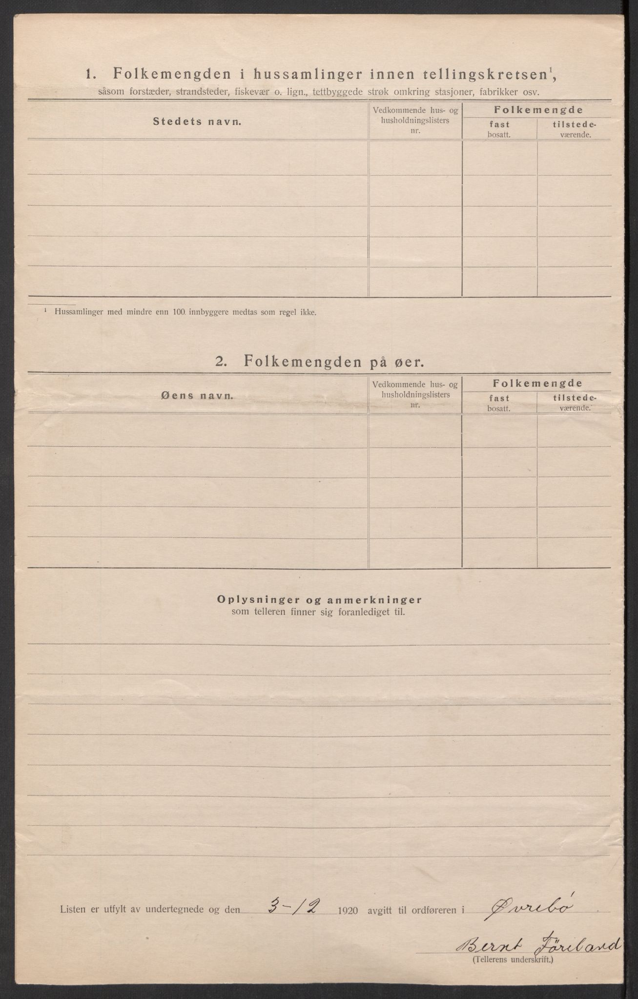 SAK, 1920 census for Øvrebø, 1920, p. 16