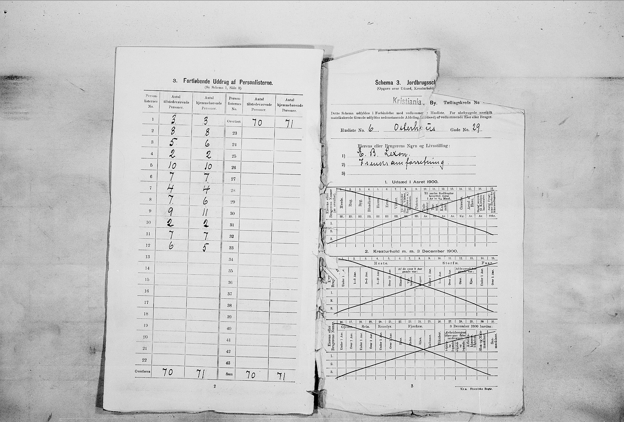 SAO, 1900 census for Kristiania, 1900, p. 70083