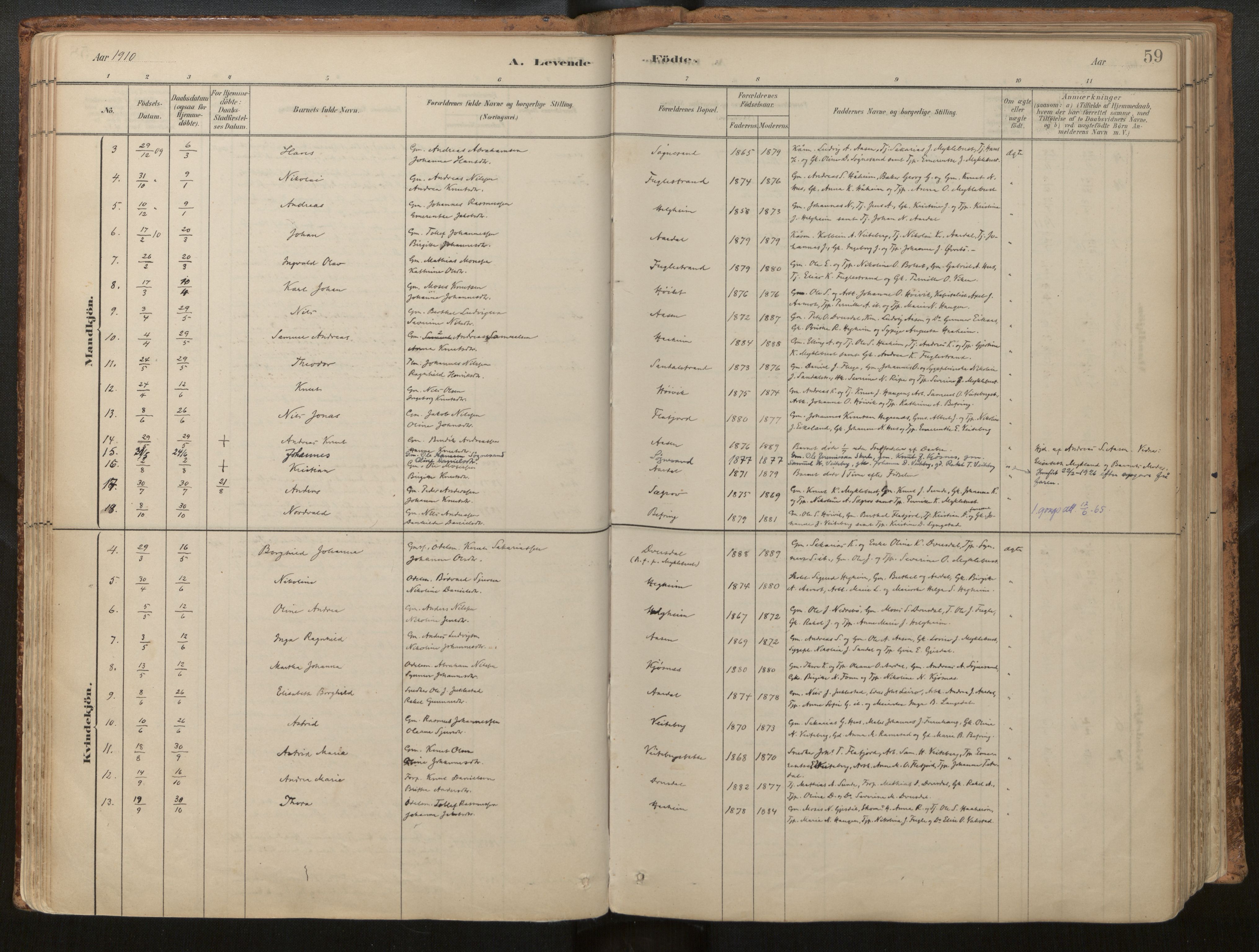 Jølster sokneprestembete, SAB/A-80701/H/Haa/Haac/L0001: Parish register (official) no. C 1, 1882-1928, p. 59