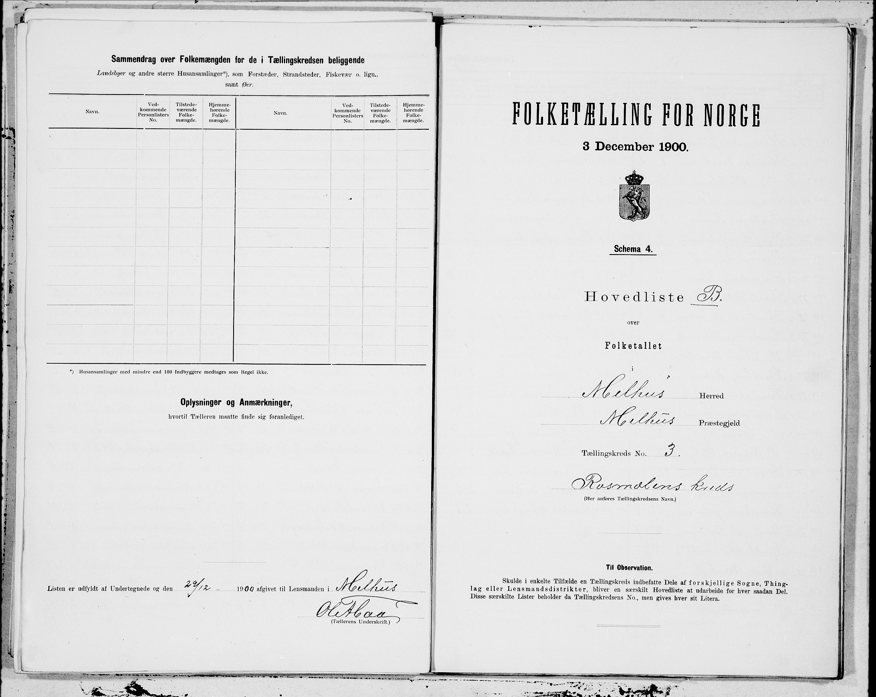 SAT, 1900 census for Melhus, 1900, p. 10