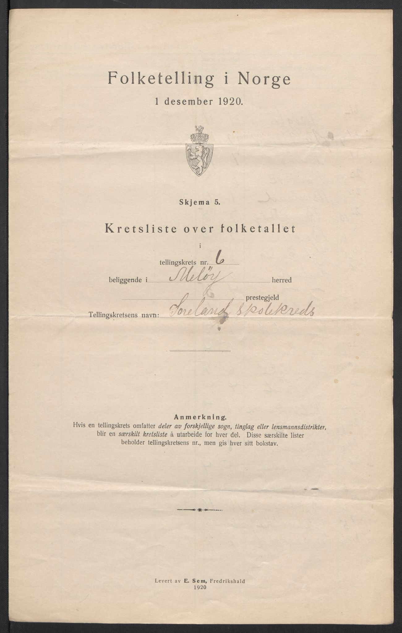 SAT, 1920 census for Meløy, 1920, p. 21