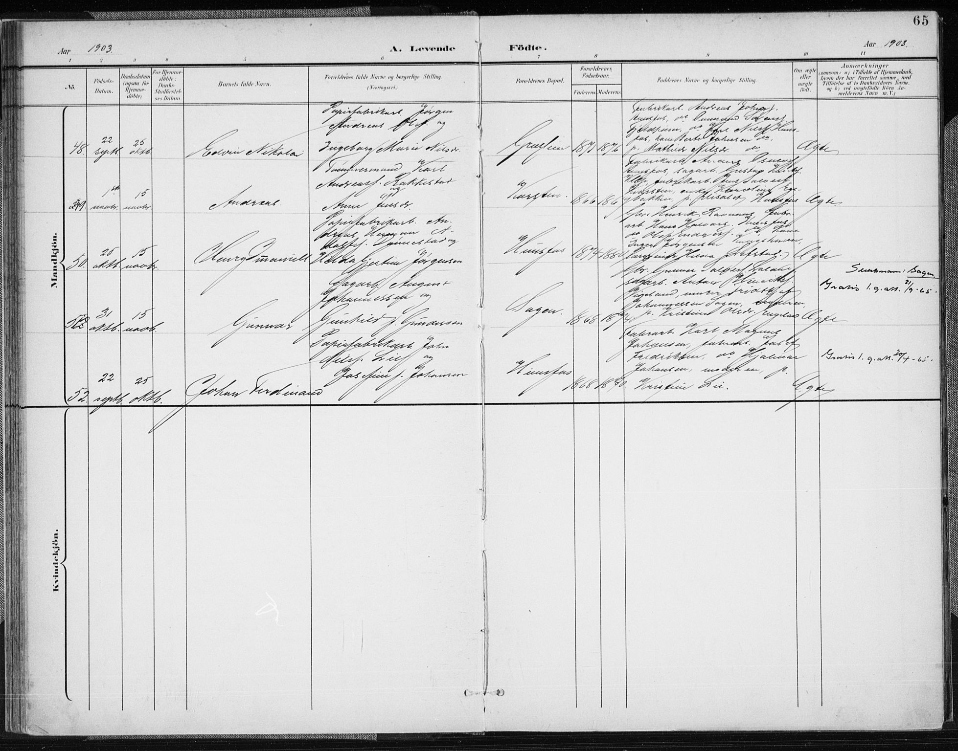 Vennesla sokneprestkontor, AV/SAK-1111-0045/Fa/Fab/L0005: Parish register (official) no. A 5, 1897-1909, p. 65