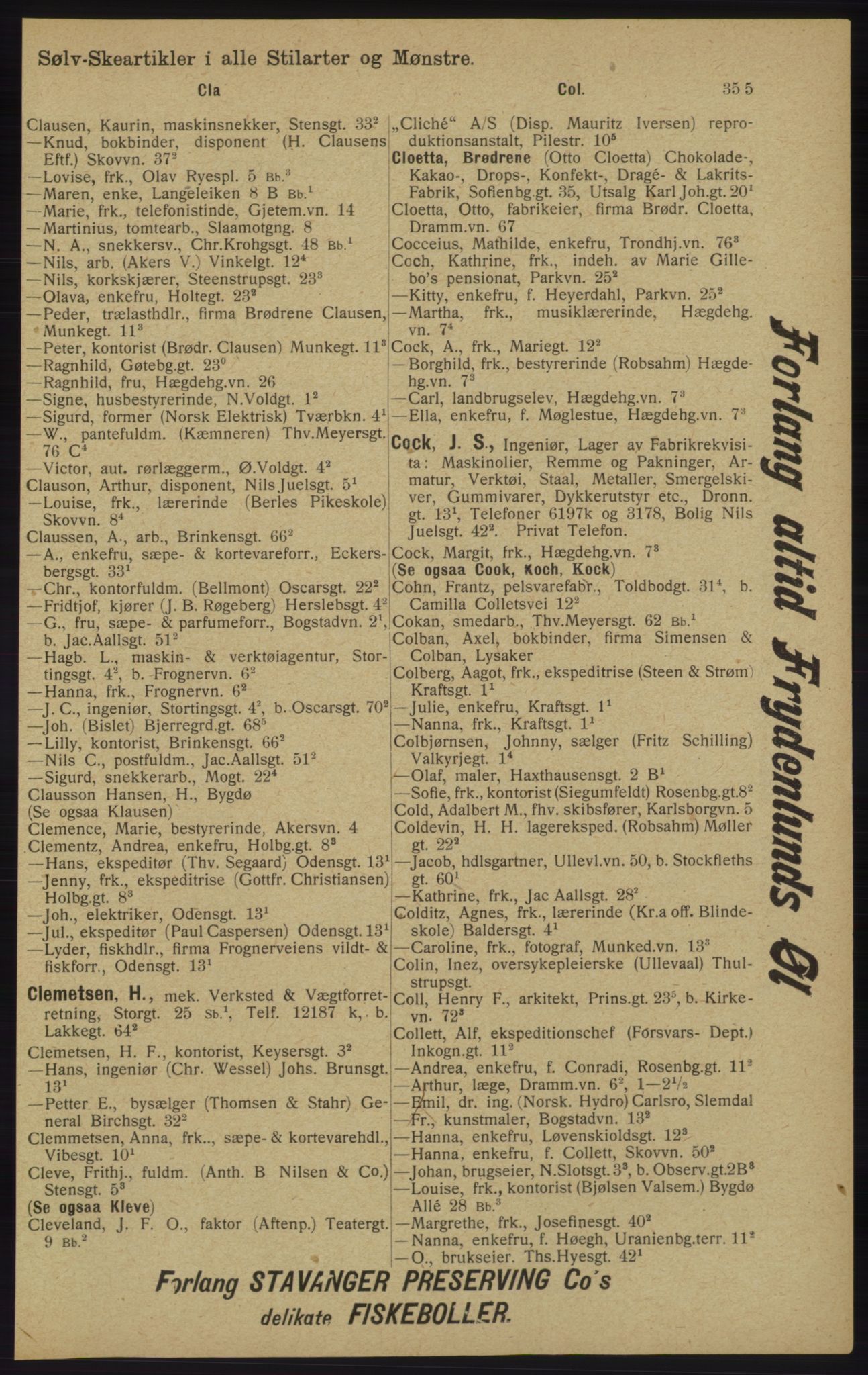 Kristiania/Oslo adressebok, PUBL/-, 1913, p. 367