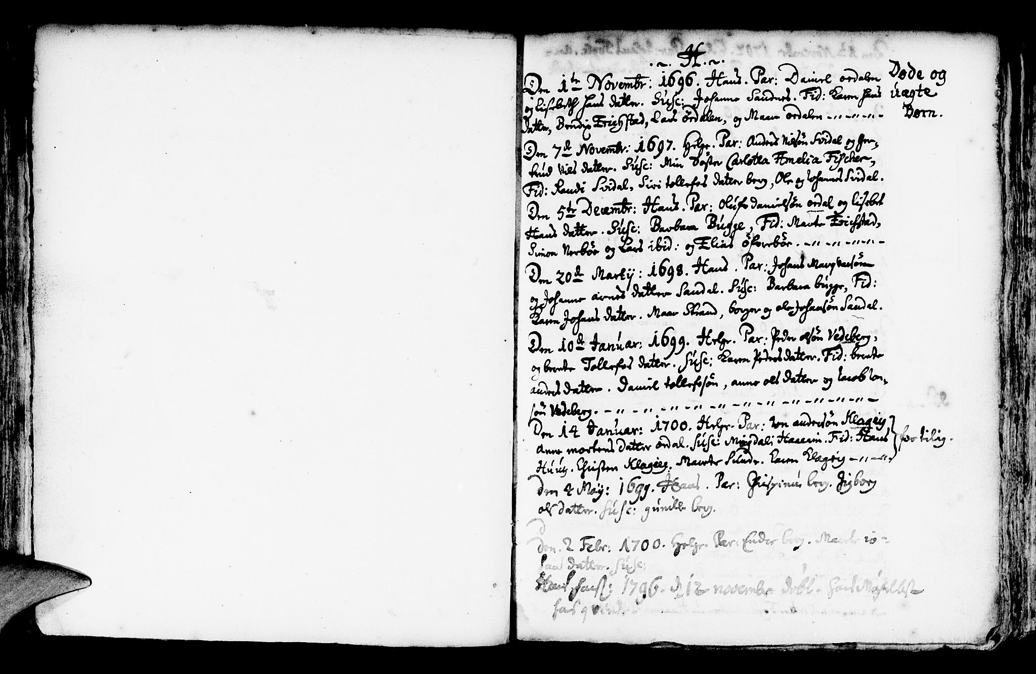 Jølster sokneprestembete, AV/SAB-A-80701/H/Haa/Haaa/L0001: Parish register (official) no. A 1, 1696-1728