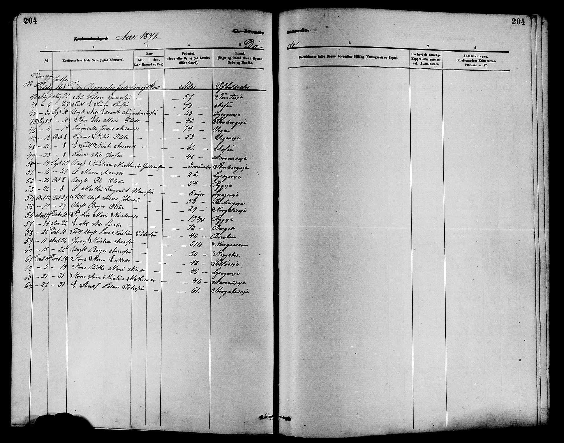 Nedre Eiker kirkebøker, AV/SAKO-A-612/F/Fa/L0001: Parish register (official) no. 1, 1853-1877, p. 204