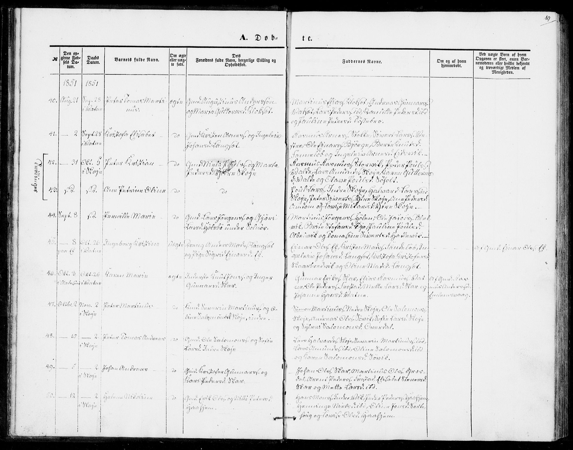 Ministerialprotokoller, klokkerbøker og fødselsregistre - Møre og Romsdal, SAT/A-1454/524/L0353: Parish register (official) no. 524A05, 1848-1856, p. 19