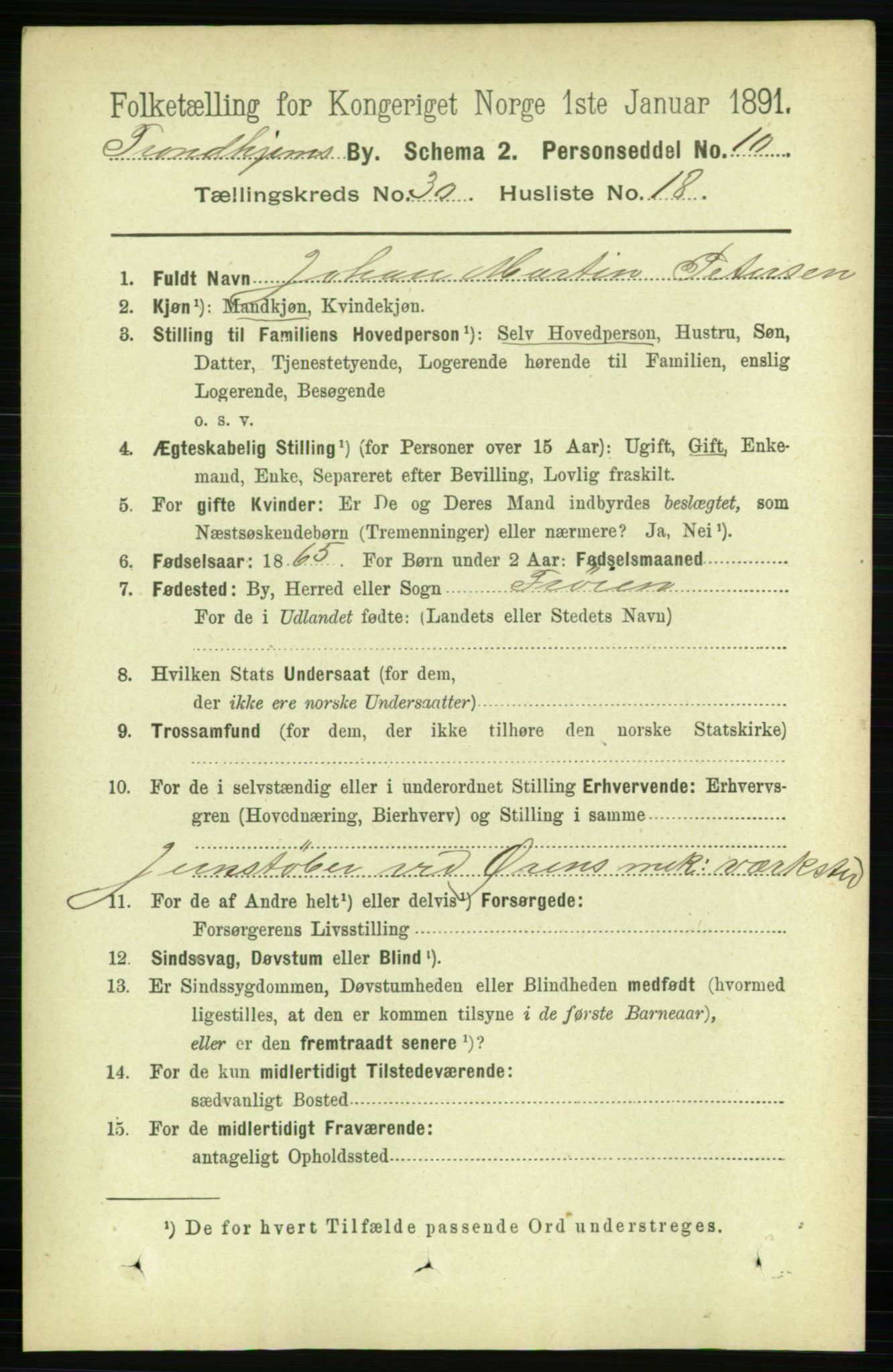 RA, 1891 census for 1601 Trondheim, 1891, p. 22572