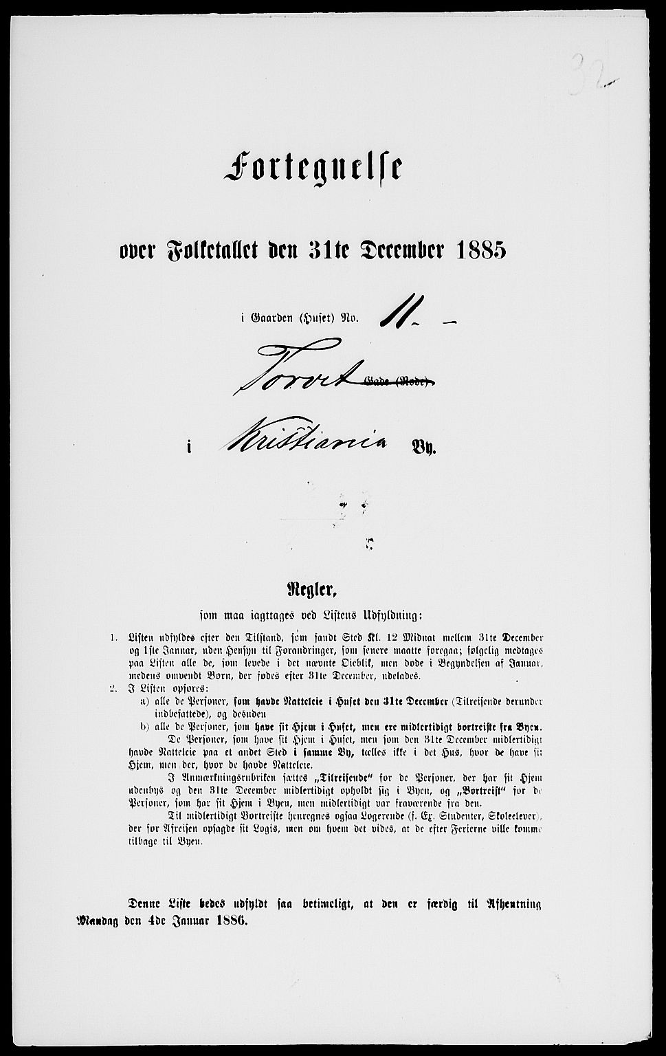 RA, 1885 census for 0301 Kristiania, 1885, p. 269