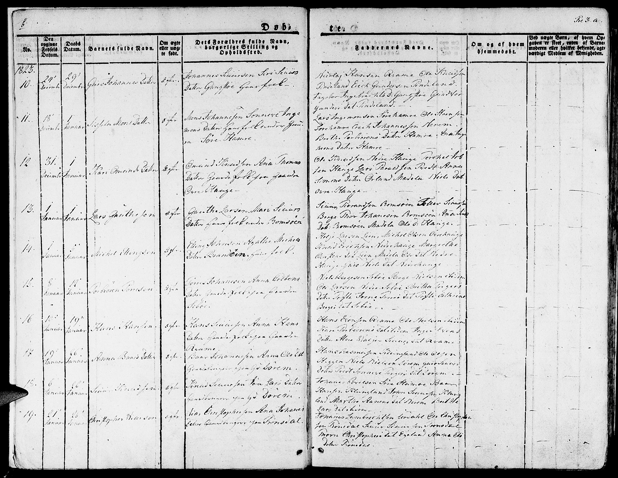Fjelberg sokneprestembete, SAB/A-75201/H/Haa: Parish register (official) no. A 5, 1822-1834, p. 3