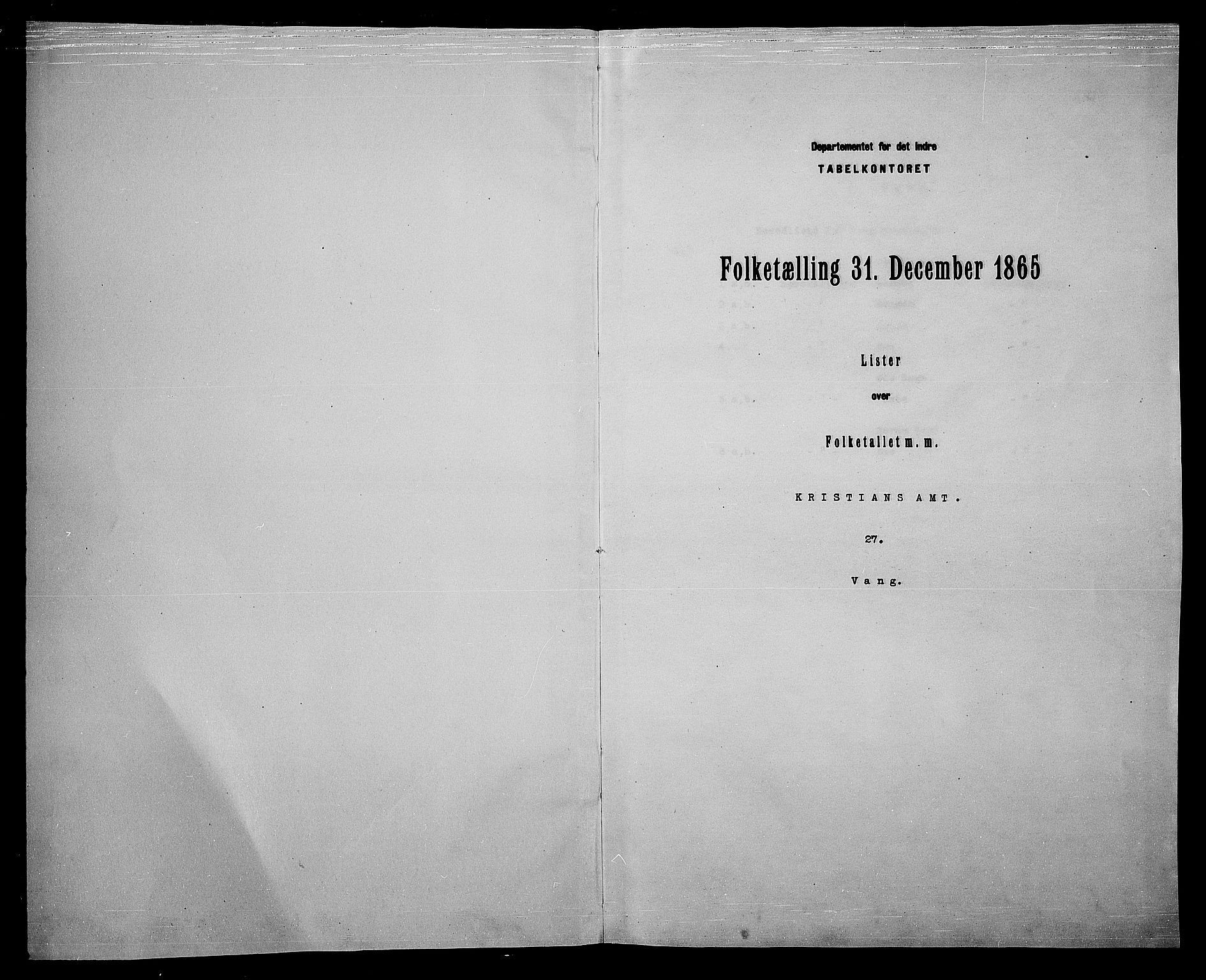 RA, 1865 census for Vang, 1865, p. 3