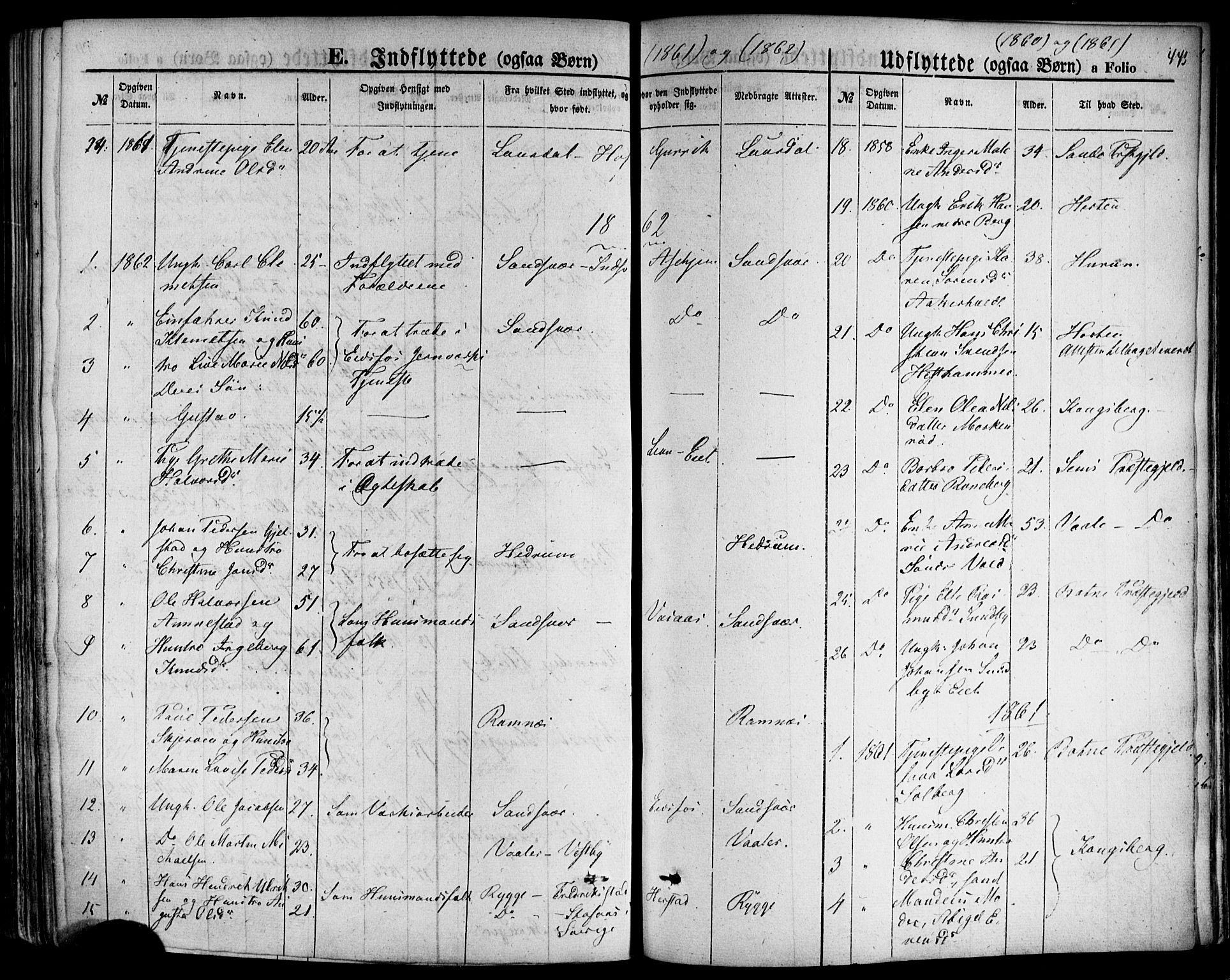 Hof kirkebøker, SAKO/A-64/F/Fa/L0006: Parish register (official) no. I 6, 1851-1877, p. 443