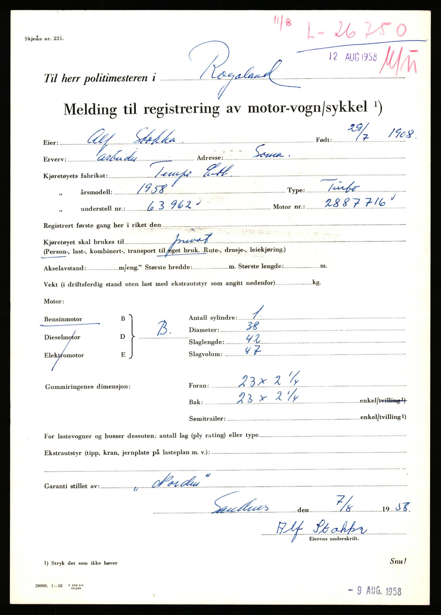 Stavanger trafikkstasjon, AV/SAST-A-101942/0/F/L0044: L-26300 - L-26999, 1930-1971, p. 1245