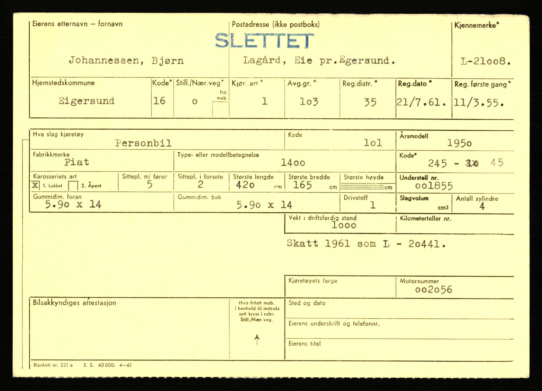 Stavanger trafikkstasjon, AV/SAST-A-101942/0/F/L0037: L-20500 - L-21499, 1930-1971, p. 1529