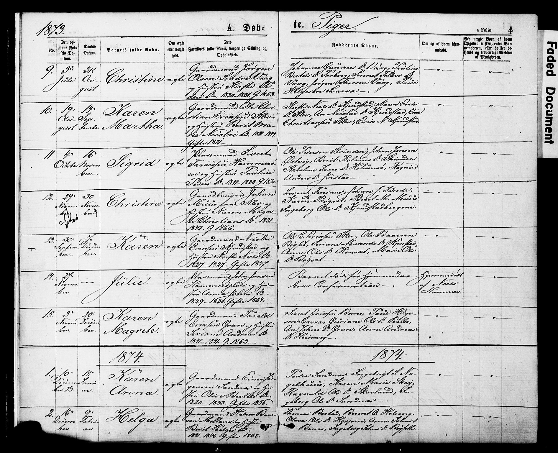 Ministerialprotokoller, klokkerbøker og fødselsregistre - Nord-Trøndelag, AV/SAT-A-1458/749/L0473: Parish register (official) no. 749A07, 1873-1887, p. 4