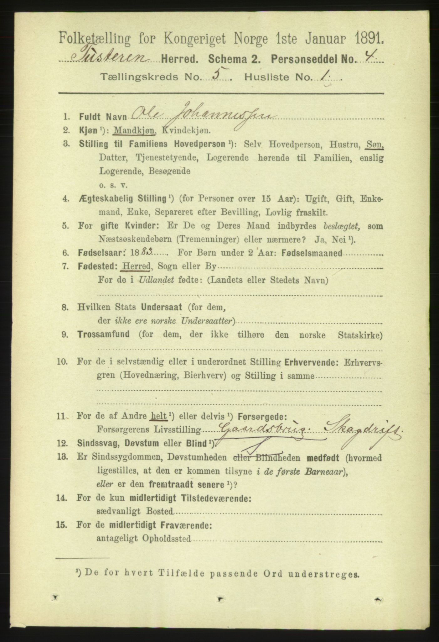 RA, 1891 census for 1572 Tustna, 1891, p. 1714