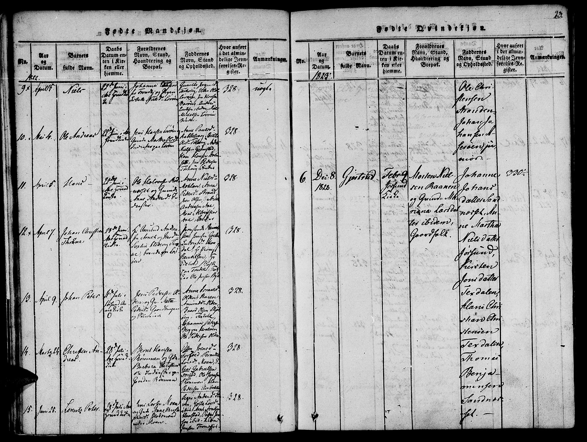 Ministerialprotokoller, klokkerbøker og fødselsregistre - Sør-Trøndelag, SAT/A-1456/655/L0675: Parish register (official) no. 655A04, 1818-1830, p. 23